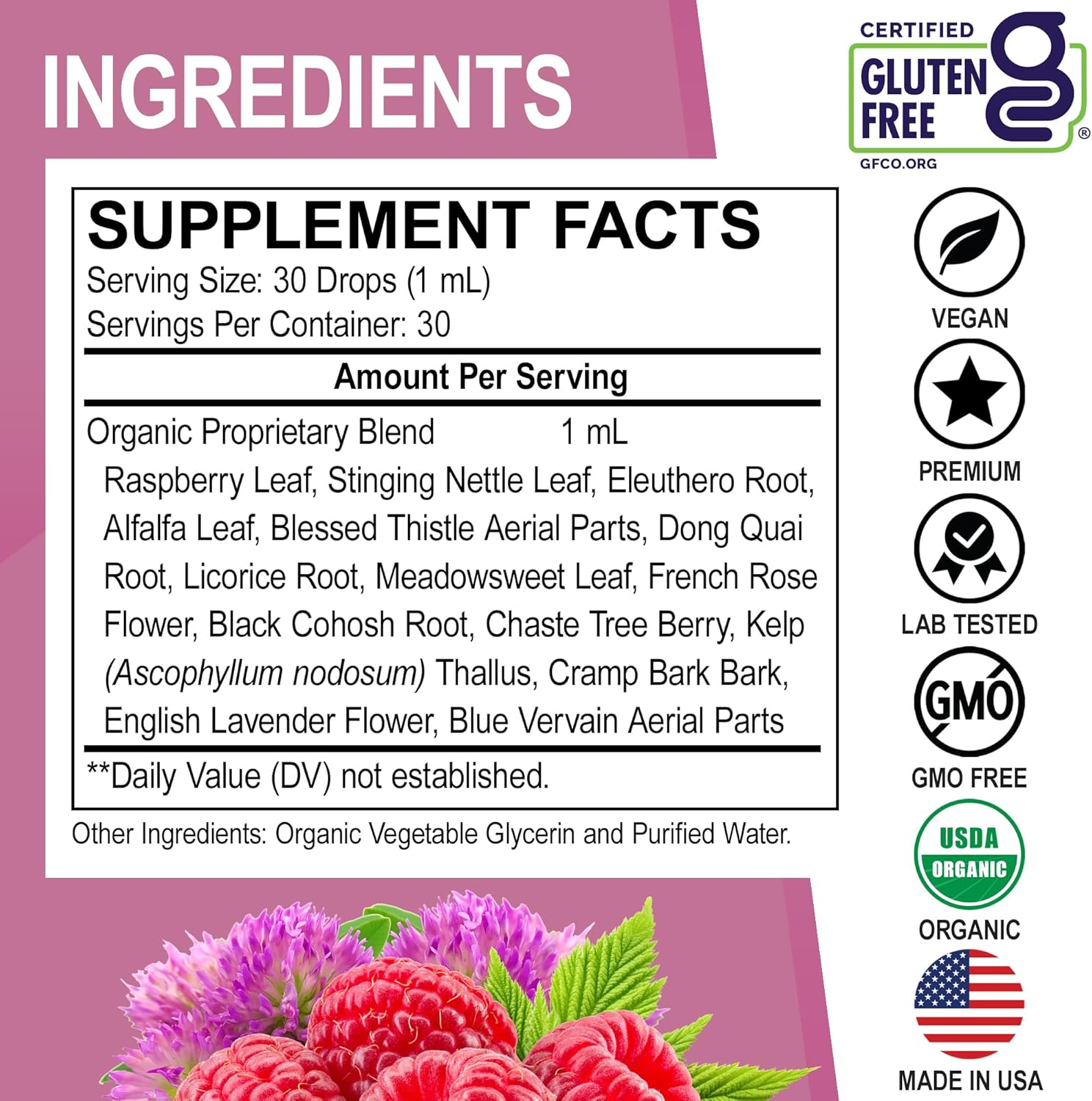 Hormone Balance for Women & PMS Relief - Women's Wellness Organic Hormonal Balance Supplements Liquid Drops & Menstrual Cramp Period Support - Raspberry Leaf, Chasteberry, Black Cohosh Supplement 1 Oz - Image 6