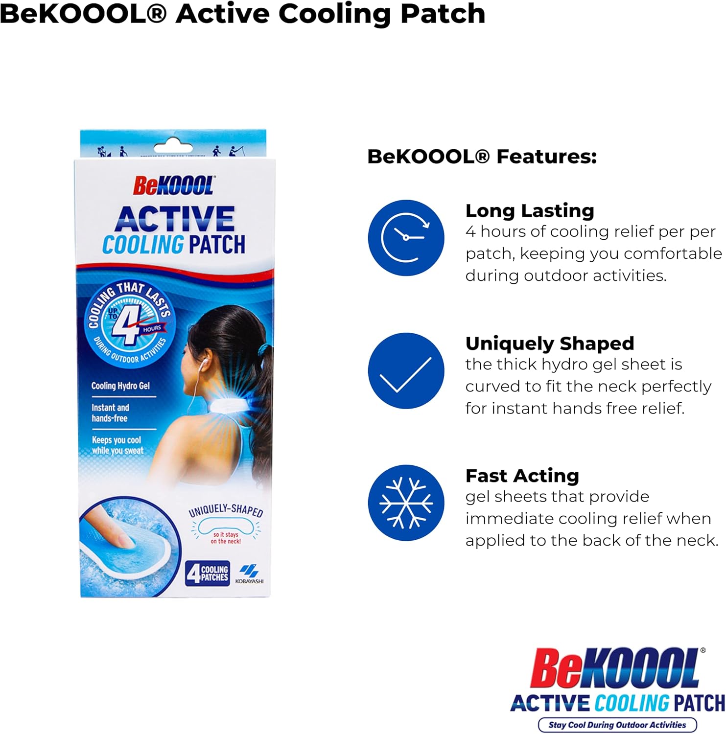 BeKOOOL® Active Cooling Patches (4 Count) – Instant Neck Cooling Relief for Sports, Outdoor Activities & Heat Relief – Portable Hydro Gel Cooling Pads - Image 11