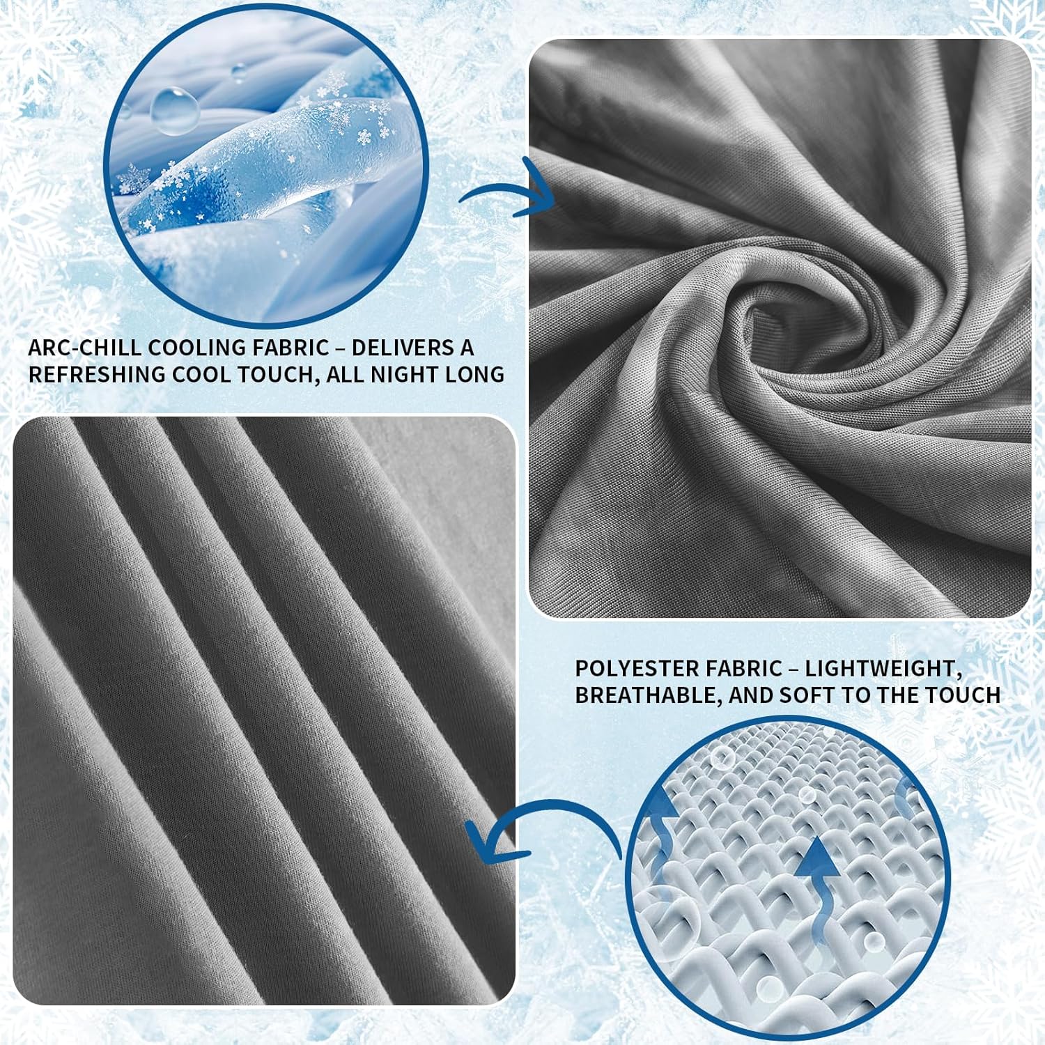 Guohaoi Cooling Throw Blanket for Hot Sleepers, Full Size 60''×90'' Lightweight Breathable Summer Bed Blanket for Couch, Arc-Chill Q-Max >0.5 Cool Fiber,Lightweight Tie Dye Blanket Grey - Image 3