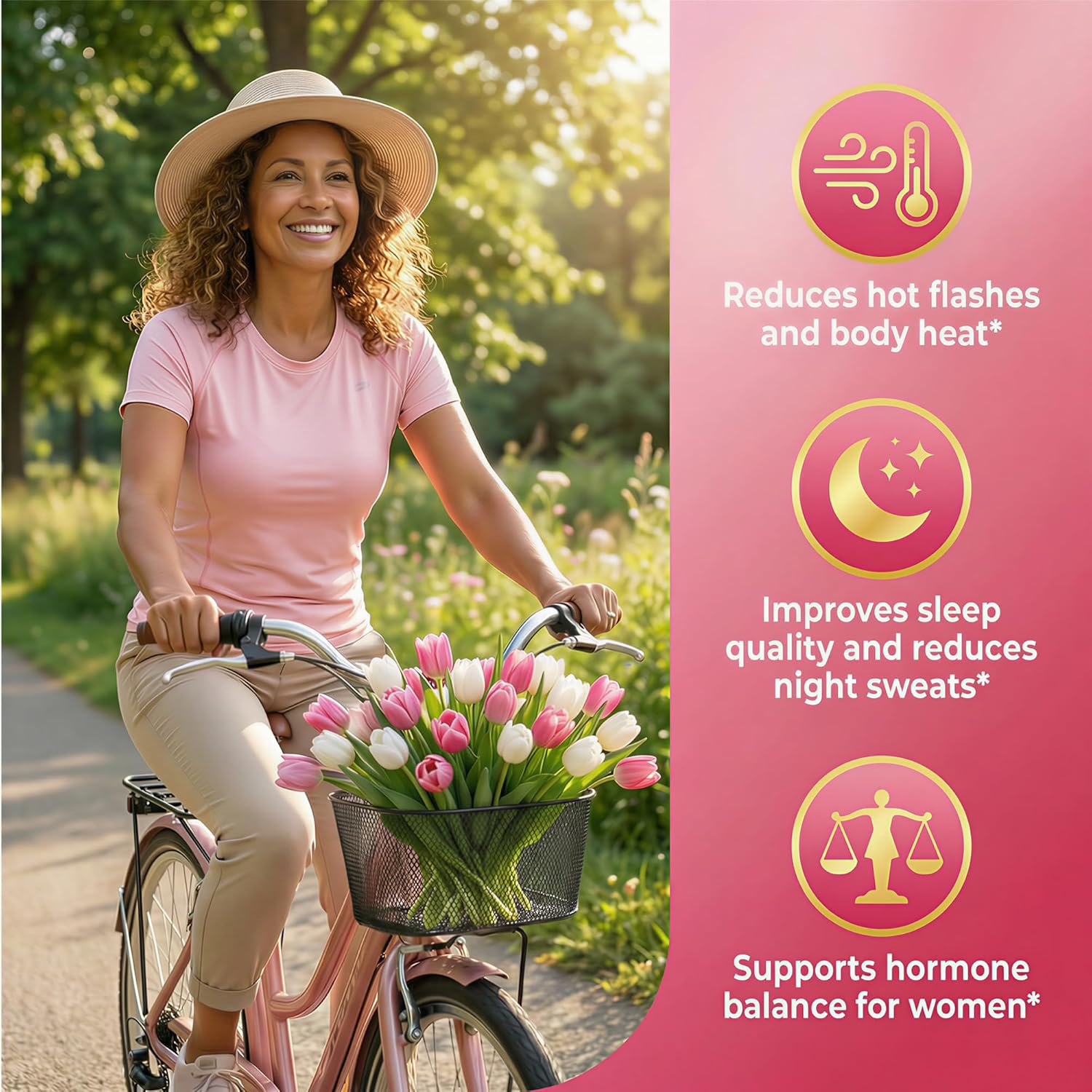 Menopause Gummies Supplement for Women w/ Red Clover, Black Cohosh for Hot Flashes, Menopause Support Vitamins + Ashwagandha Probiotics, Over 50 Hormone Support Balance Gummies Sugar Free, Vegan 60ct - Image 5