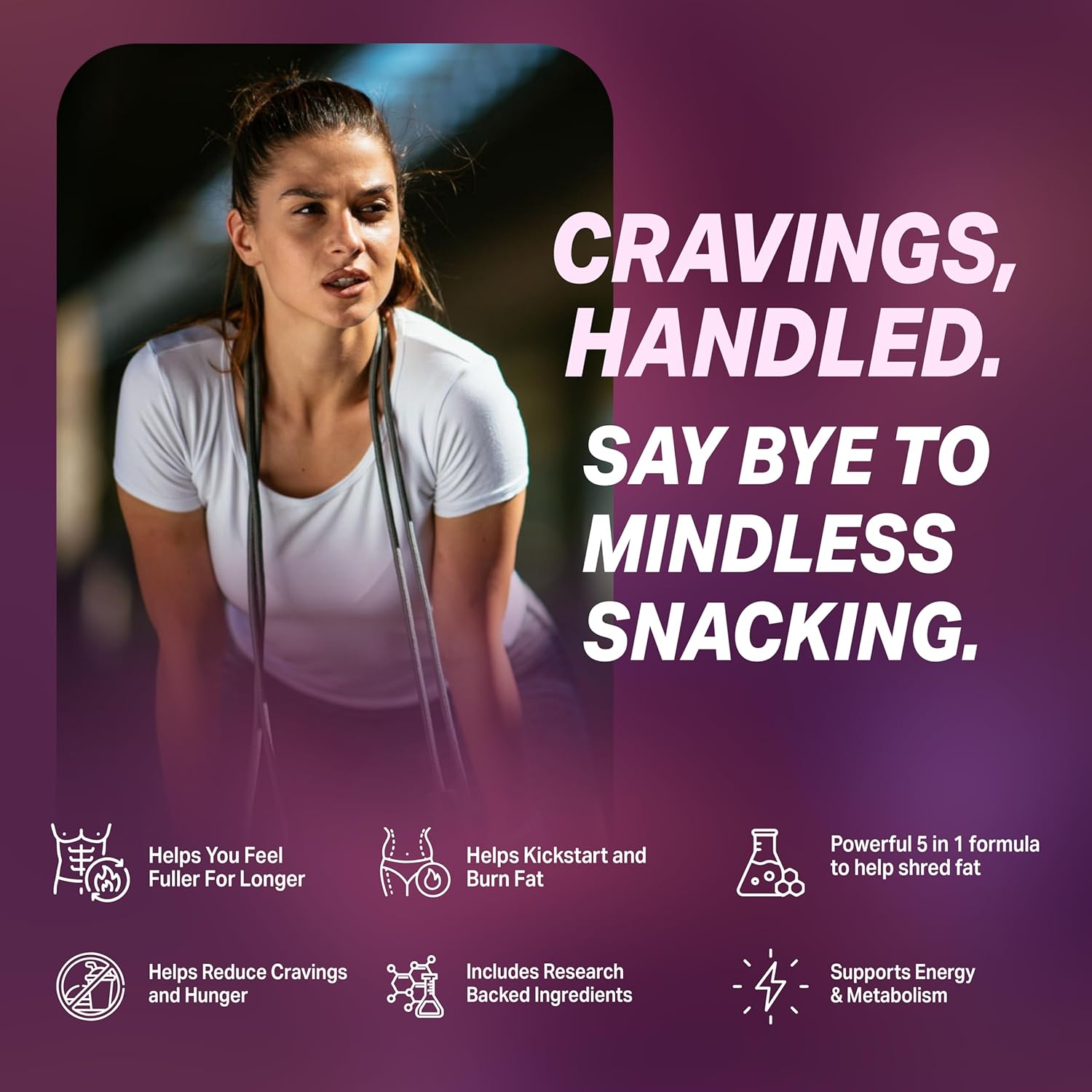 ByeBye Cravings Appetite Suppressant - Supports GLP-1 Pathway Function, Weight Loss Pills for Women & Fat Burner + Appetite Suppressant | 3rd Party Tested Supplement - 60 Capsules to Lose Weight - Image 2