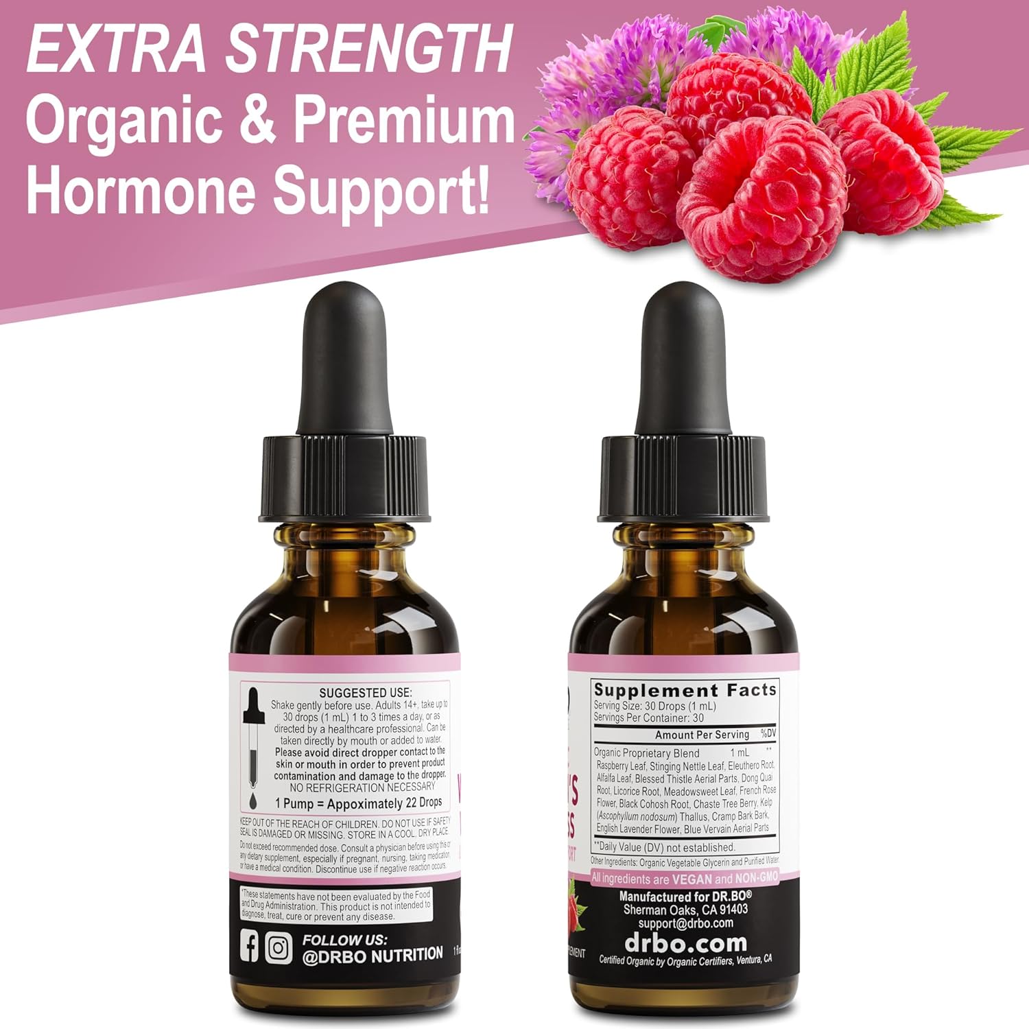 Hormone Balance for Women & PMS Relief - Women's Wellness Organic Hormonal Balance Supplements Liquid Drops & Menstrual Cramp Period Support - Raspberry Leaf, Chasteberry, Black Cohosh Supplement 1 Oz - Image 9