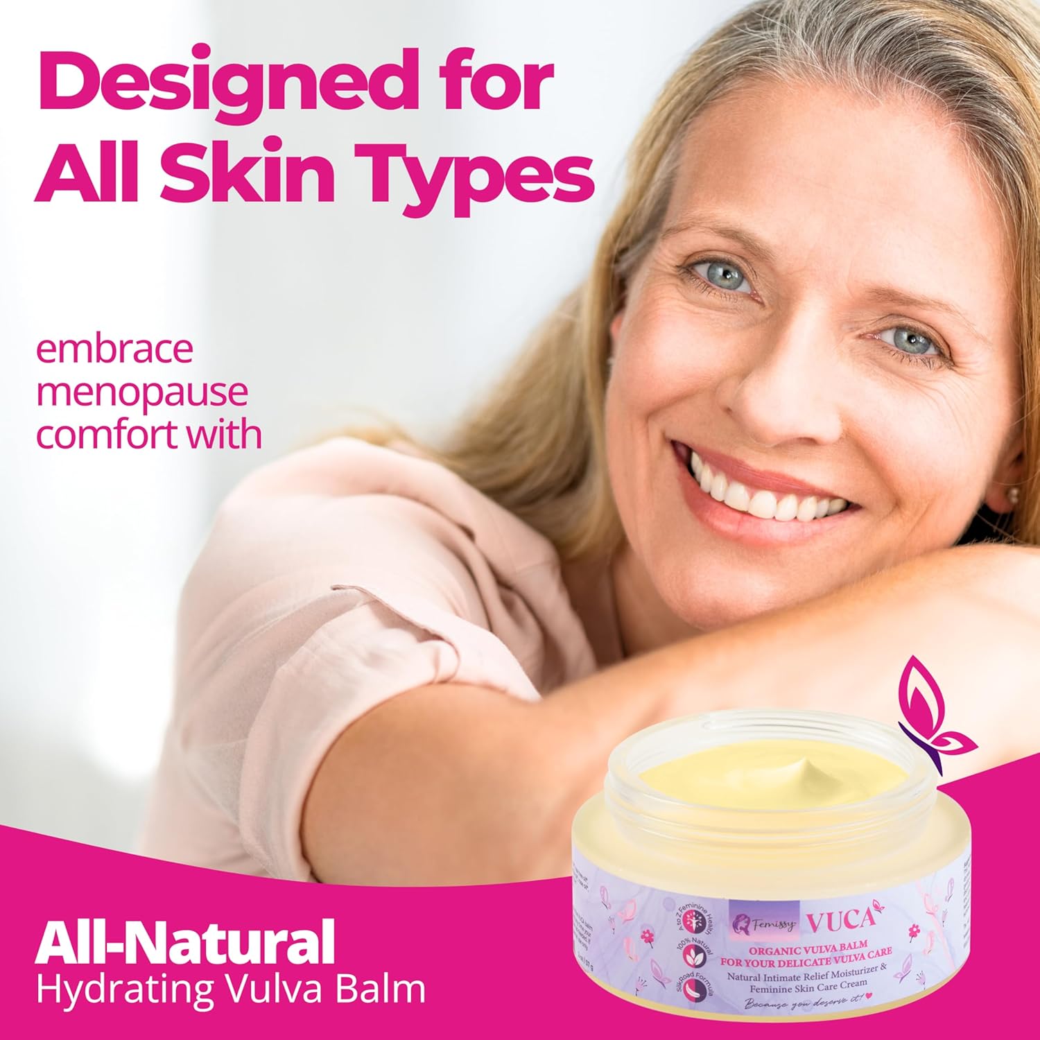 Vulva Balm (Rose & Mint, 2oz + 0.5oz) – All-in-One Organic Vaginal Moisturizer Cream with 11 Botanicals – Natural, Travel-size Vaginal Itch Cream – Hydrates & Soothes Redness, Dryness & Irritation - Image 7