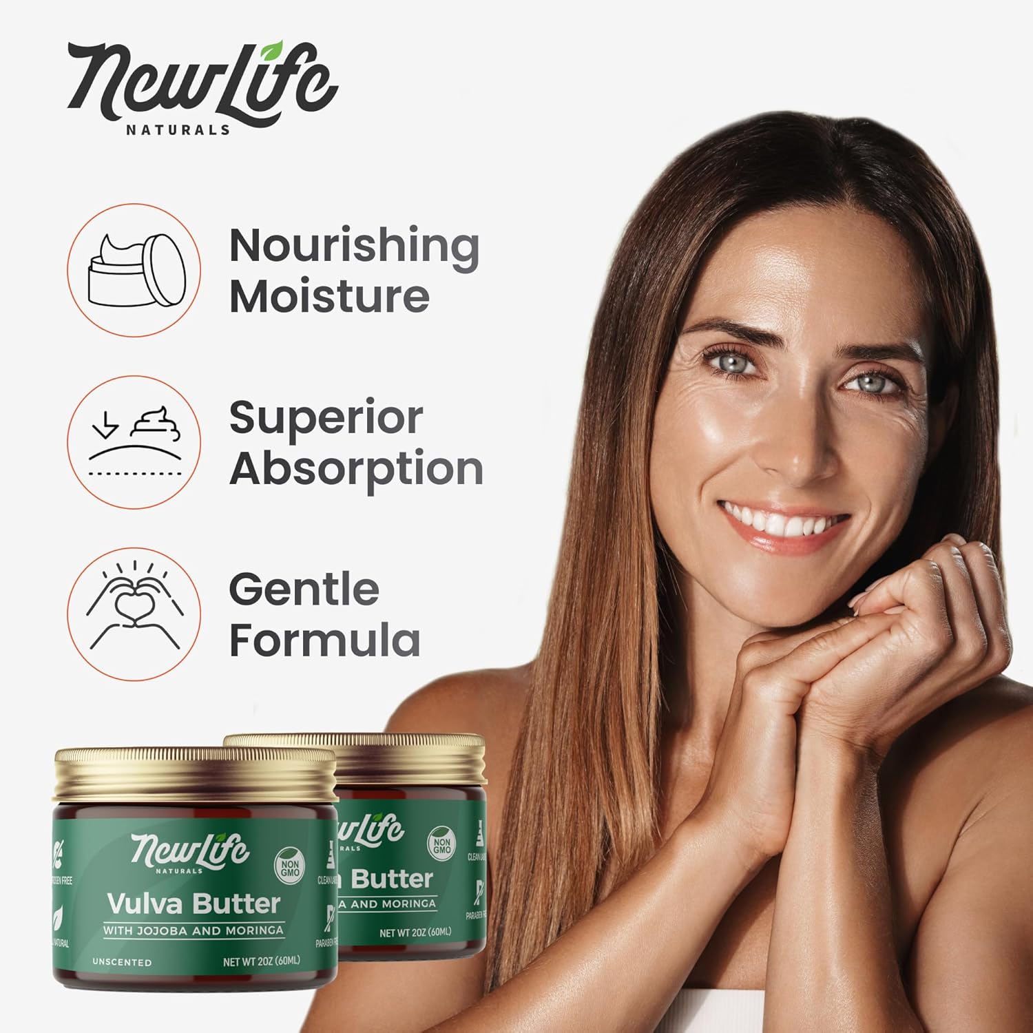 NewLife Naturals JButter Vulva Balm Butter - Menopause Support, Postpartum Essentials, Intimate Skin Care Feminine Dryness Itching Irritation - All Natural Vulva Moisturizer Women Estrogen Free - 2oz - Image 4