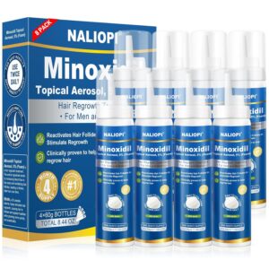 8 Pack 5% Minoxidil Foam for Men & Women, Hair Regrowth Treatment, Extra Strength, Biotin-Infused, Unscented, 8 Bottles (60ml Each), 8-Month Supply, Promotes Thicker & Fuller Hair