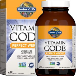 Garden of Life Multivitamin Code Perfect Weight Loss for Women and Men, Healthy Active Metabolism, Stress Management, Ashwagandha, Green Tea and Enzymes, 240 Count