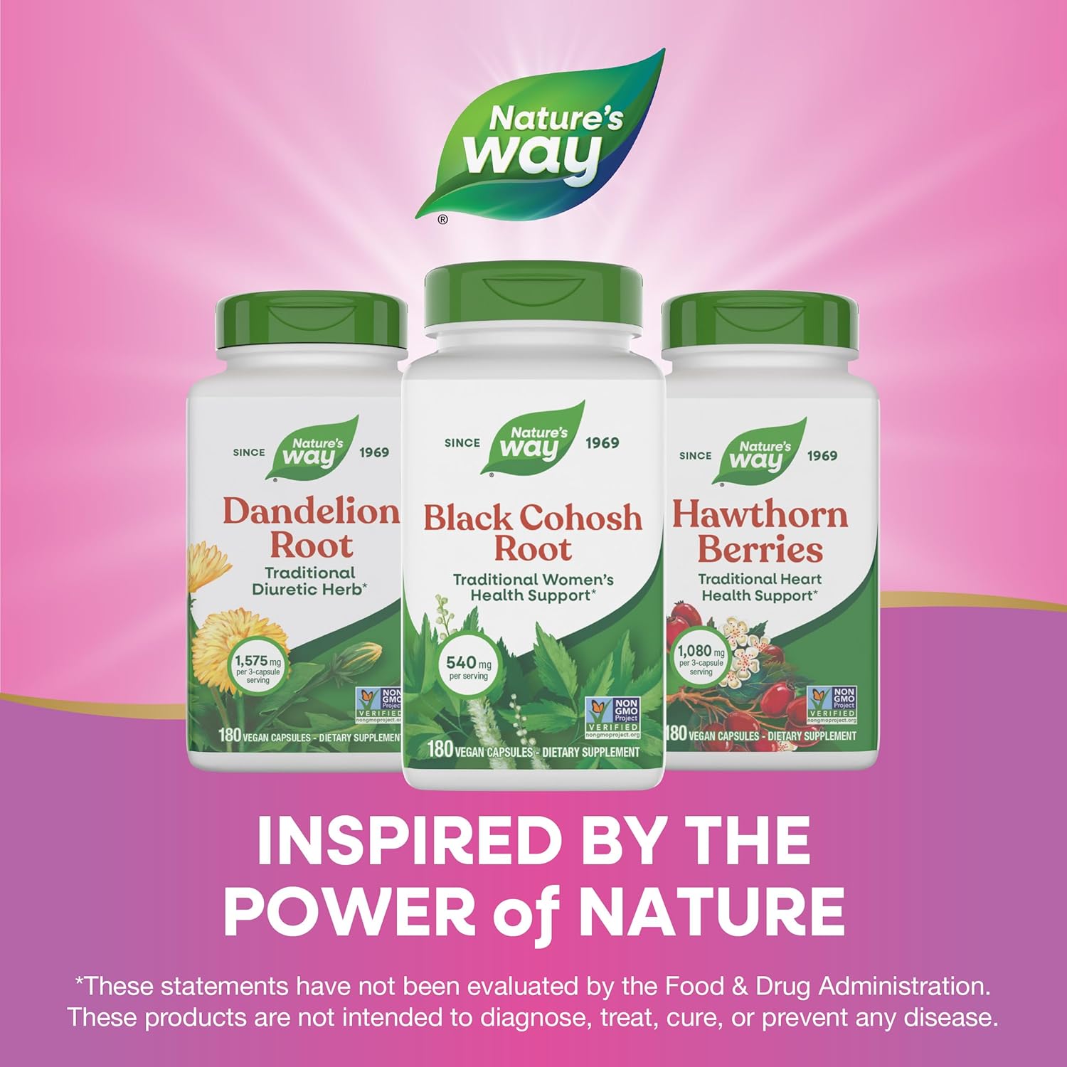 Nature's Way Black Cohosh Root, Traditional Support for Women's Health*, 540 mg per Serving, Non-GMO Project Verified, 180 Capsules (Packaging May Vary), (Pack of 2) - Image 7