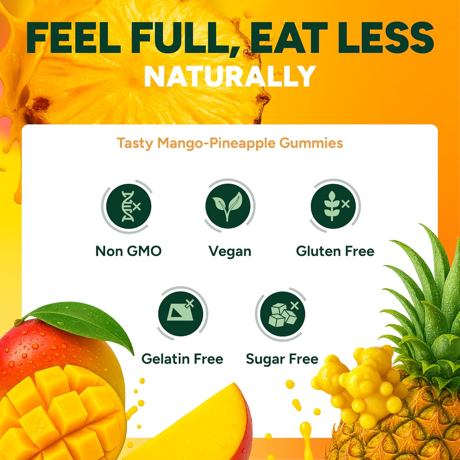 GLP-1 Support Gummies – Sugar-Free Appetite & Craving Control Supplement with Berberine, Cinnamon, Turmeric, Garcinia & Raspberry Ketones – Digestion, Weight Loss, Carb Blocker, Vegan, Keto - Image 8