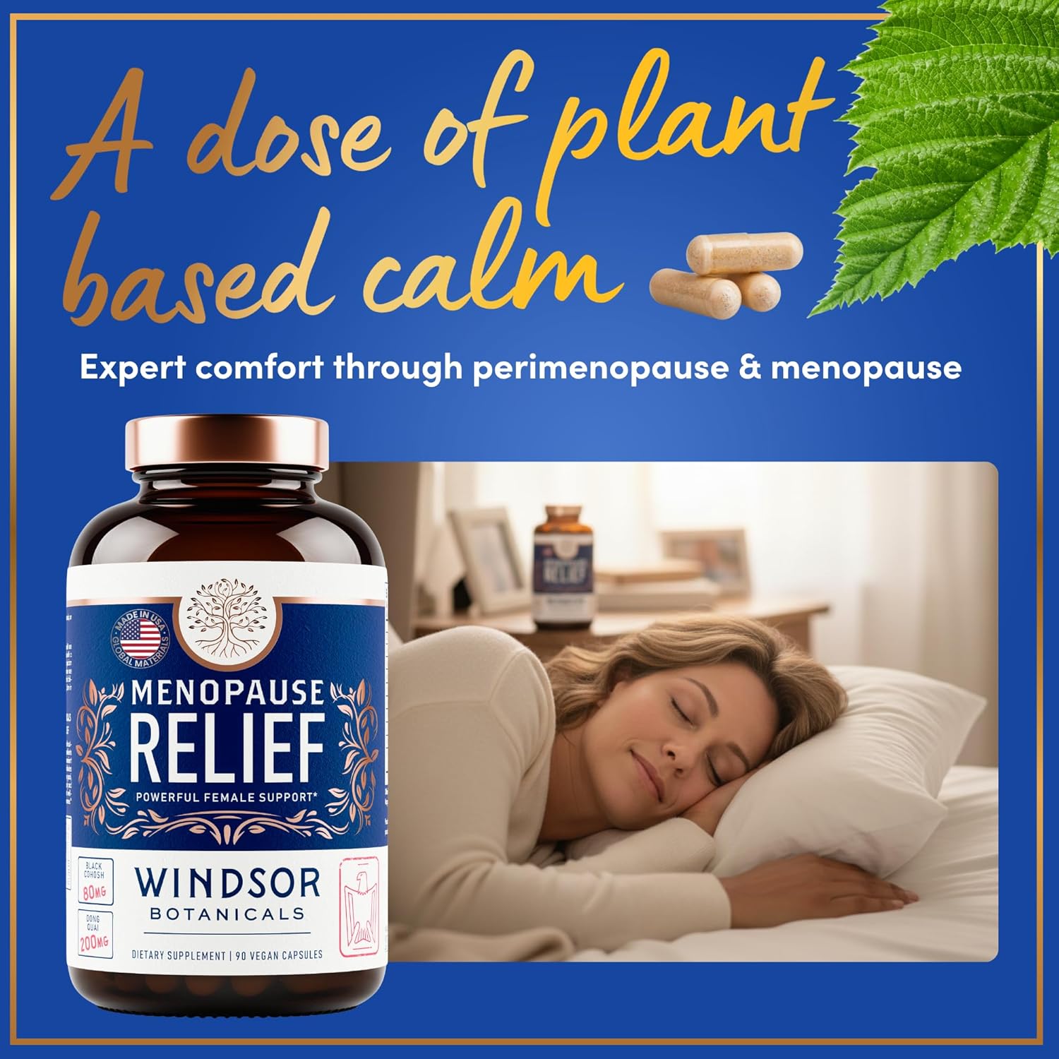Menopause Supplements for Women - 5-HTP, Dong Quai, Black Cohosh for Menopause Hot Flashes, Night Sweats Relief Support - Womens Pre Meno Premenopausal Perimenopause Supplement - 90 Caps - Image 7