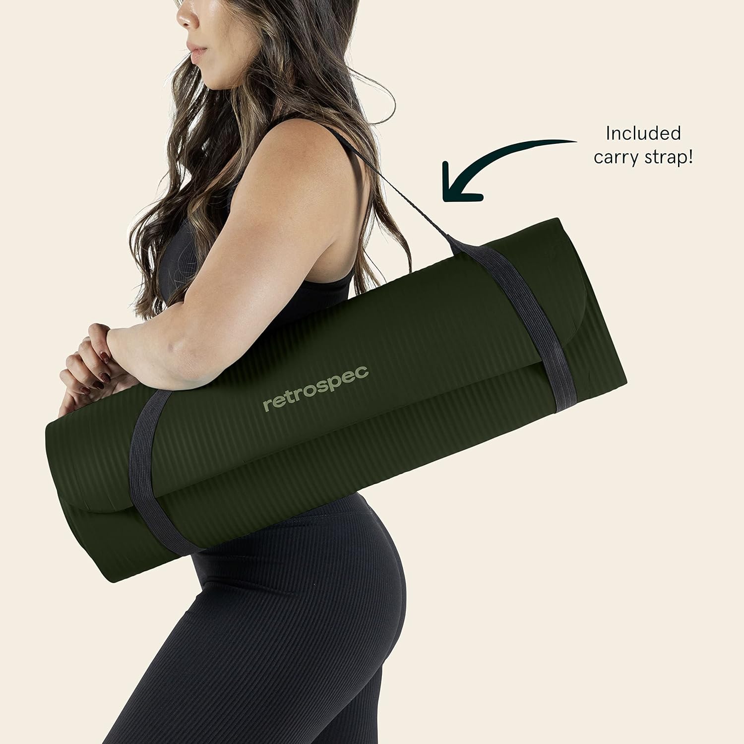 Retrospec Solana Yoga Mat Thick 1/2in Non-Slip Workout Mat with Nylon Strap - 72x24in Exercise Mat for Pilates, Stretching & Fitness - BPA Free, Easy Clean - Image 7