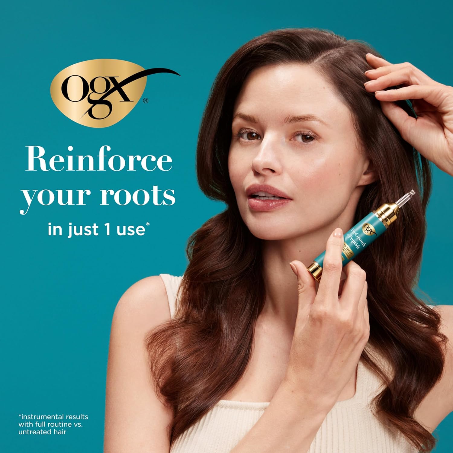 OGX ProGrowth + Peptide Scalp Serum, Strengthens & Densifies by Hydrating the Scalp and Reinforcing Roots to Support Natural Hair Growth, 0.33 fl. oz - Image 2