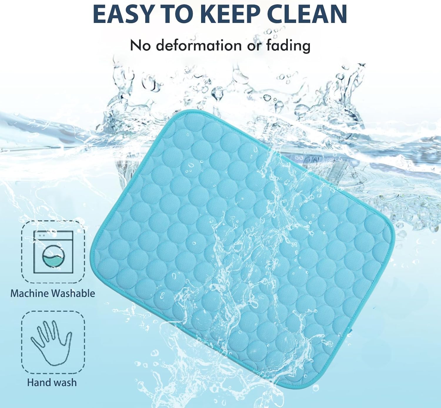 MICROCOSMOS Summer Cooling Mat & Sleeping Pad- Water Absorption Top, Materials Safe, Easy Carry, EZ Clean. Keep Cooling for Pets, Kids and Adults.(Blue, 28" x 22") - Image 5