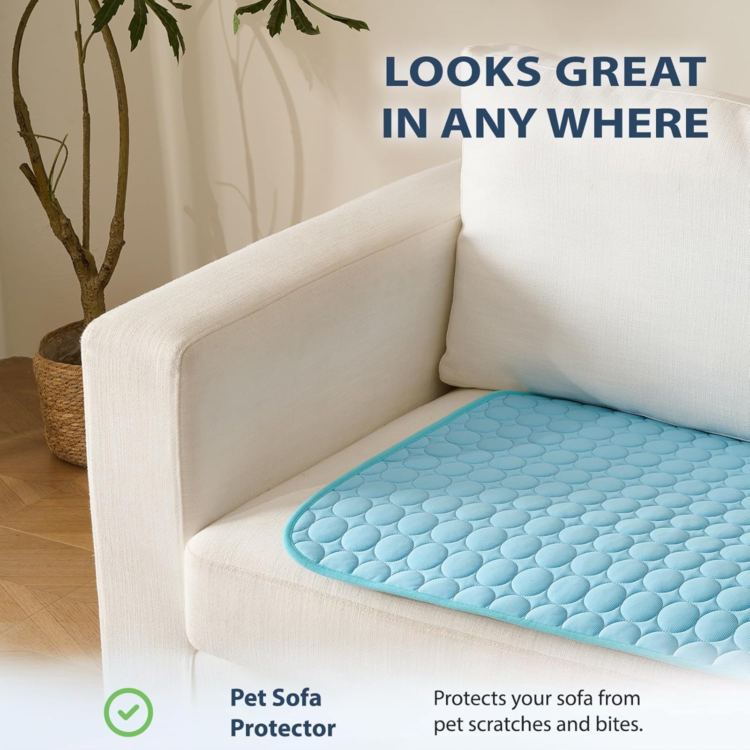MICROCOSMOS Summer Cooling Mat & Sleeping Pad- Water Absorption Top, Materials Safe, Easy Carry, EZ Clean. Keep Cooling for Pets, Kids and Adults.(Blue, 28" x 22") - Image 4