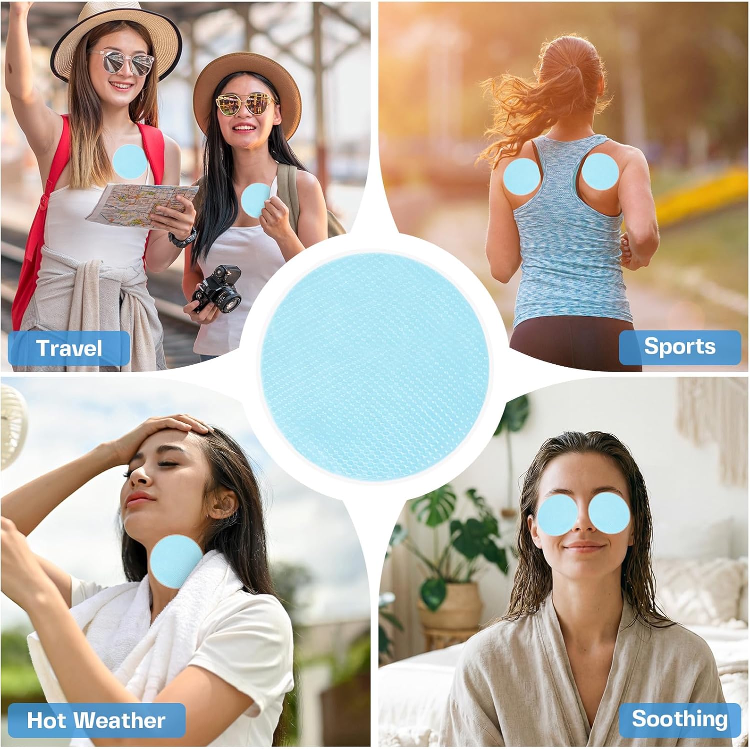 TrelaCo 24 Sheets Round Cooling Patches for Instant Relief from Heat Workouts Hot Flashes Hydrogel Patches Cooling Relief During Mild to Moderately Strenuous Activities - Image 7