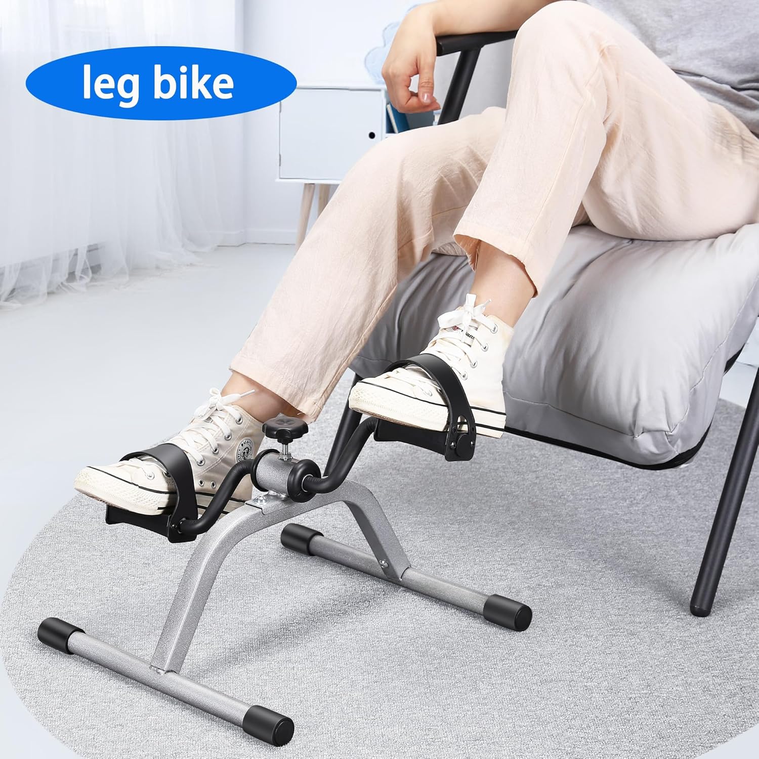 RYGEO Pedal Exerciser Mini Exercise Bike for Leg and Arm Recovery Exercise Lightweight and Portable Floor Bike - Image 4