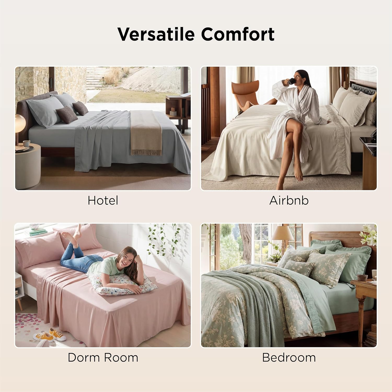 Bedsure Queen Sheet Set - 4 Pieces Soft Queen Size Sheets - Breathable & Cooling - Hotel Luxury - Easy Care Polyester Microfiber Bedding for Kids, Women, Men, Bright White - Image 5