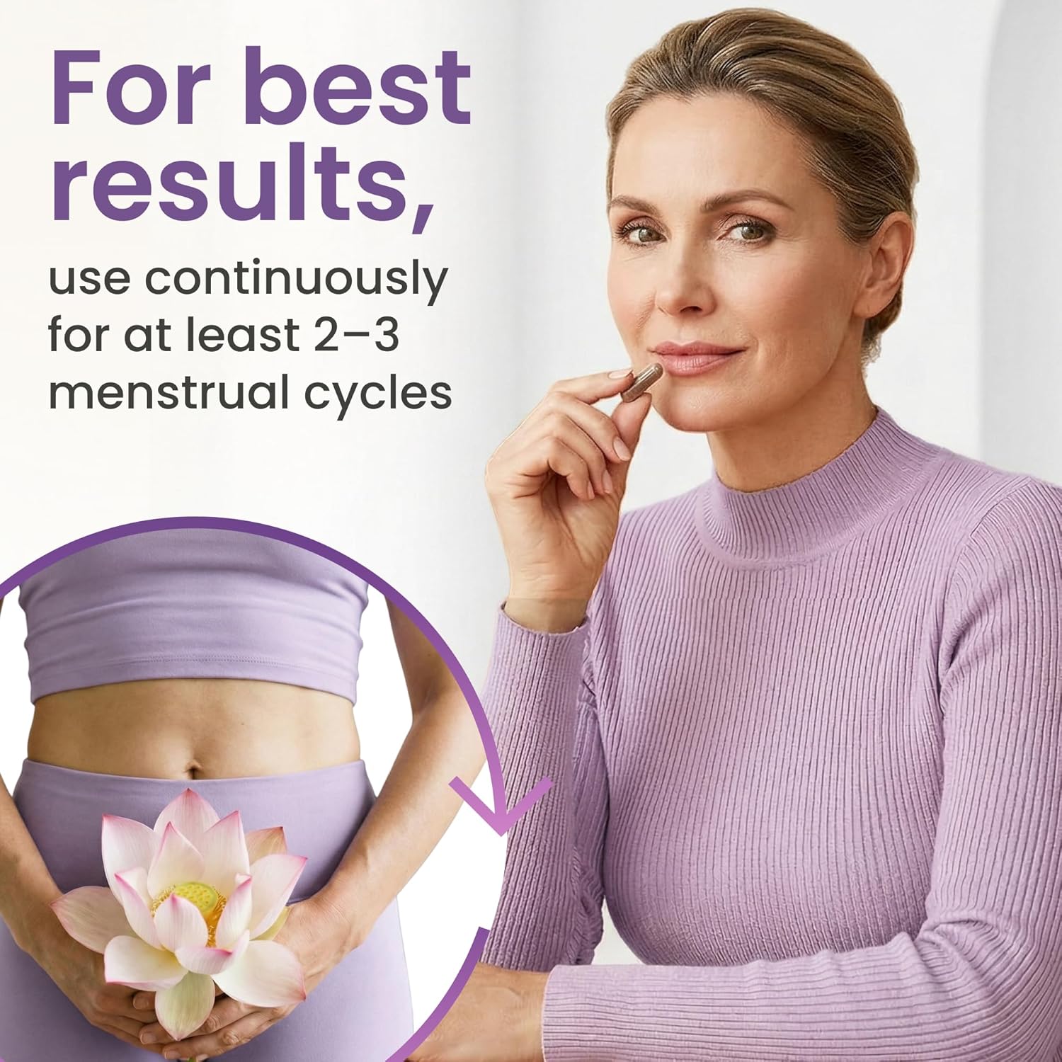 Hormone Balance for Women - PMS Support Supplement for Women w/Chaste Tree, Dong Quai and Ashwagandha- PMS and Menopause Relief for Bloating, Cramps and Mood Swings- (60ct) - Image 5