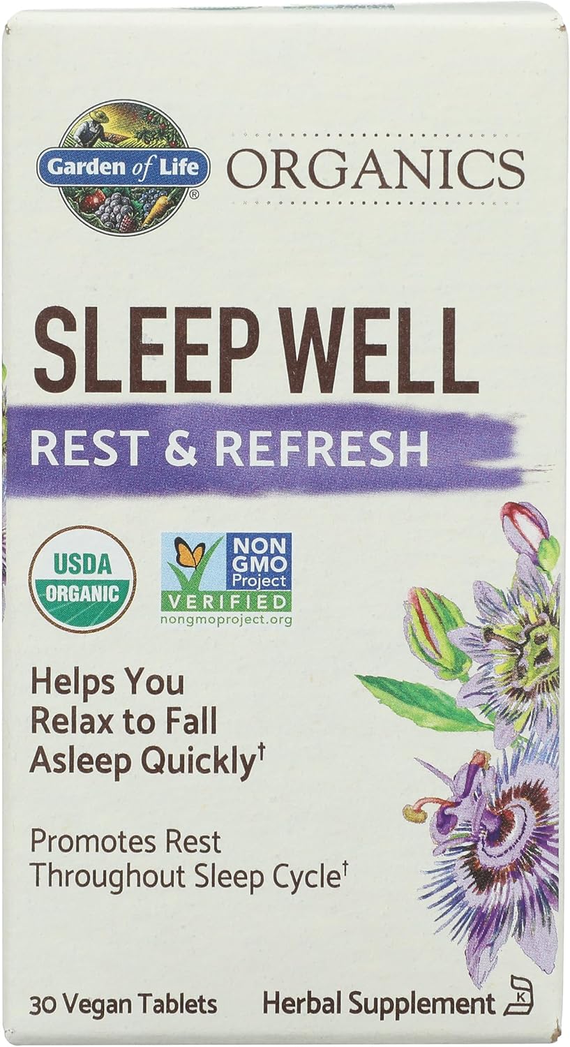 Garden of Life Organics Sleep Well Rest & Refresh Tablets with Lemon Balm, Green Tea Extract, Chamomile & Probiotics – Support for Restful Sleep & Relaxation, Non-GMO, Gluten-Free, Vegan, 30 Tablets - Image 4