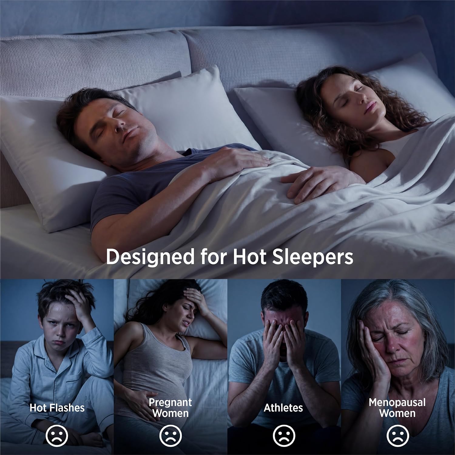 Bedsure Cooling Pillow Cases for Hot Sleepers, Cool Pillowcases for Night Sweats, Zipper Pillow Cases Queen Set of 2, Silky Soft & Breathable Cold Pillow Covers for Hair & Skin, Grey, 20x30 Inches - Image 8