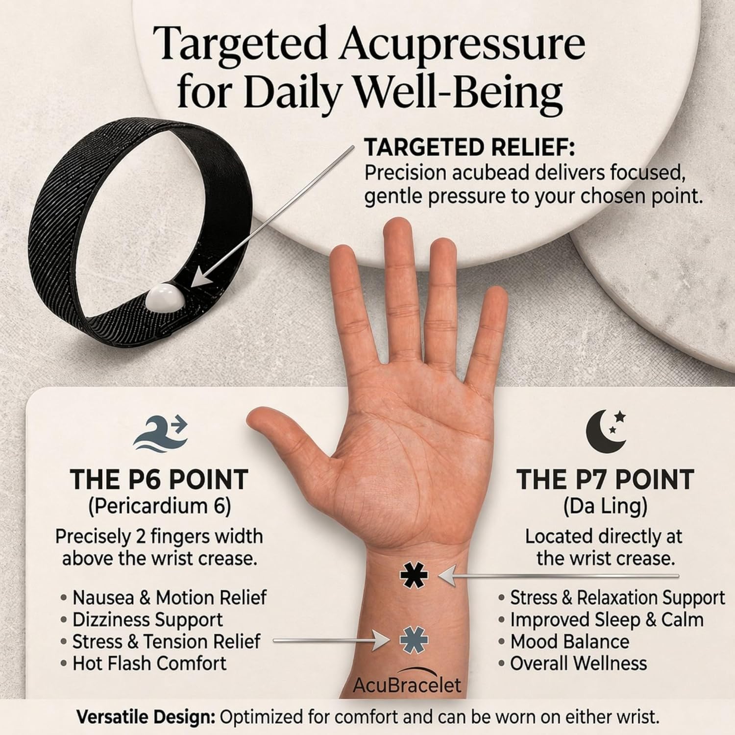 AcuBalance Women's Hot Flash Cooling Bracelet - Waterproof Acupressure Band for Menopause Relief, Stress, Sleep, and Mood Support with Snap Technique - Image 4