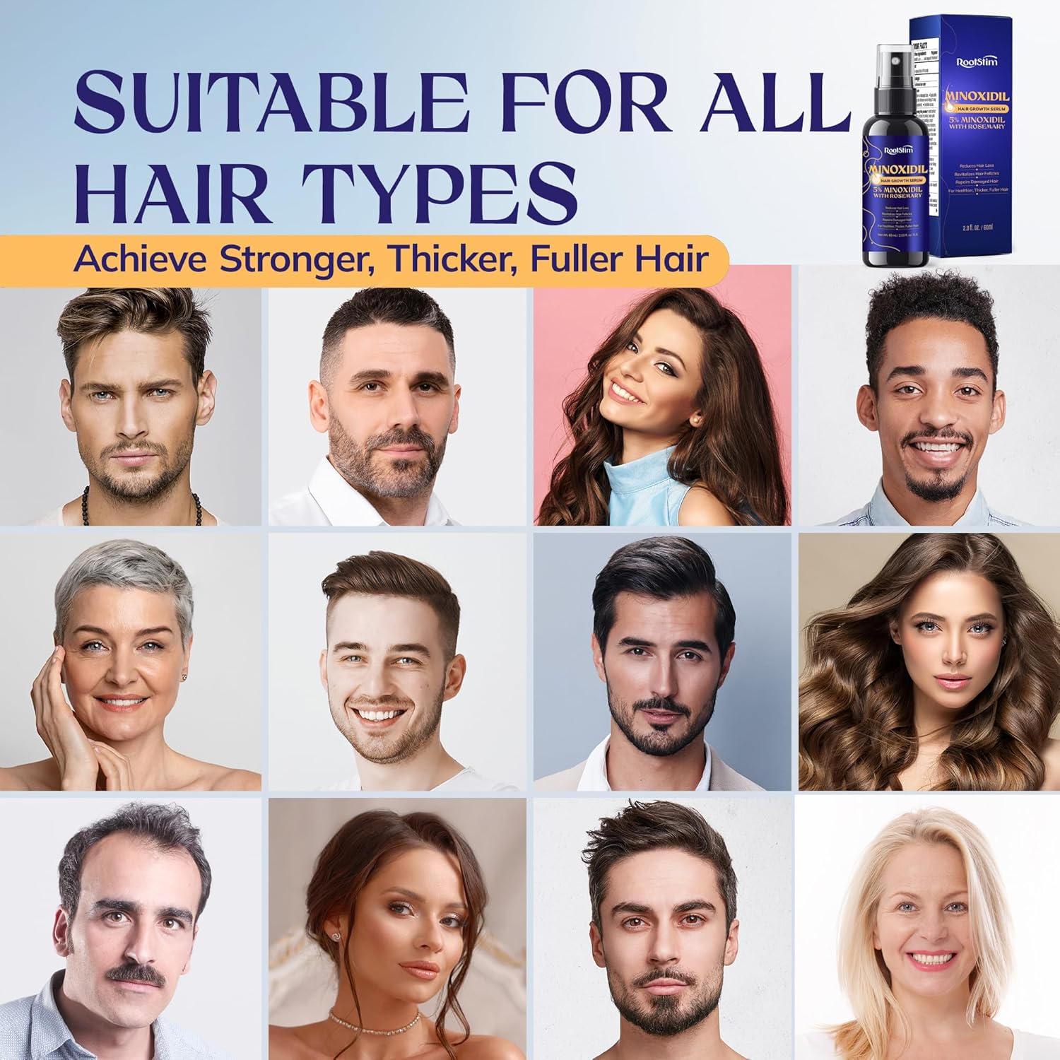 5% Minoxidil Hair Growth for Men and Women: Extra Strength Minoxidil Hair Loss Treatment Serum with Rosemary for Faster Stronger Thicker Hair Growth 60ML - Image 8