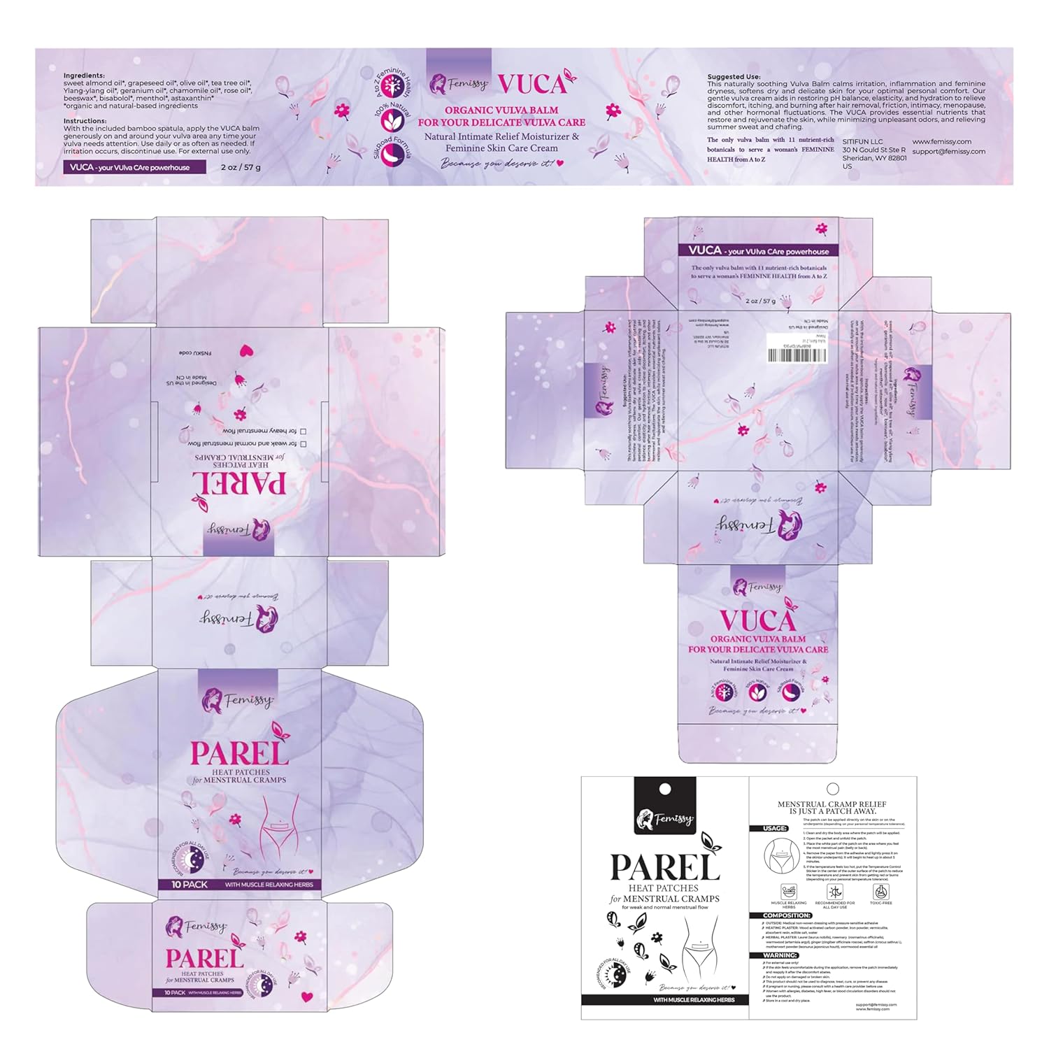 Vulva Balm (2 oz); Vulva Cream; Intimate Vulva Moisturizer for Women, Feminine Relief Care Balm + Heat Patches for Menstrual Cramps based on Flow Strength, 10 Period Patches for Weak & Normal Flow - Image 9