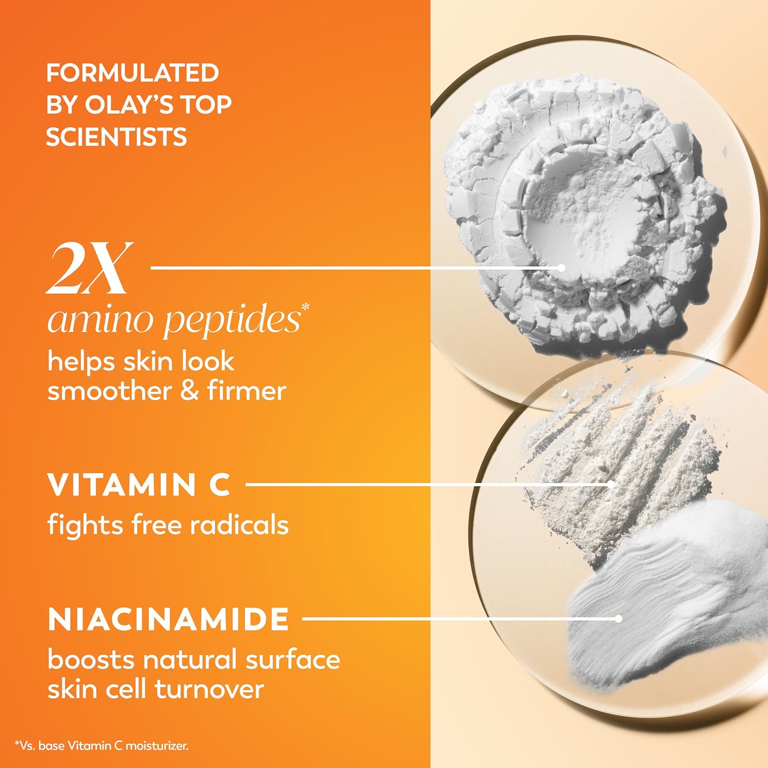 Olay Vitamin C MAX Face Moisturizer, Brightening Cream for Women, Hydrating, Evens Tone, Dark Spot & Hyperpigmentation Reduction, Glowing Skin Care - Niaciniamide, Peptides 1.7 Oz - Image 4