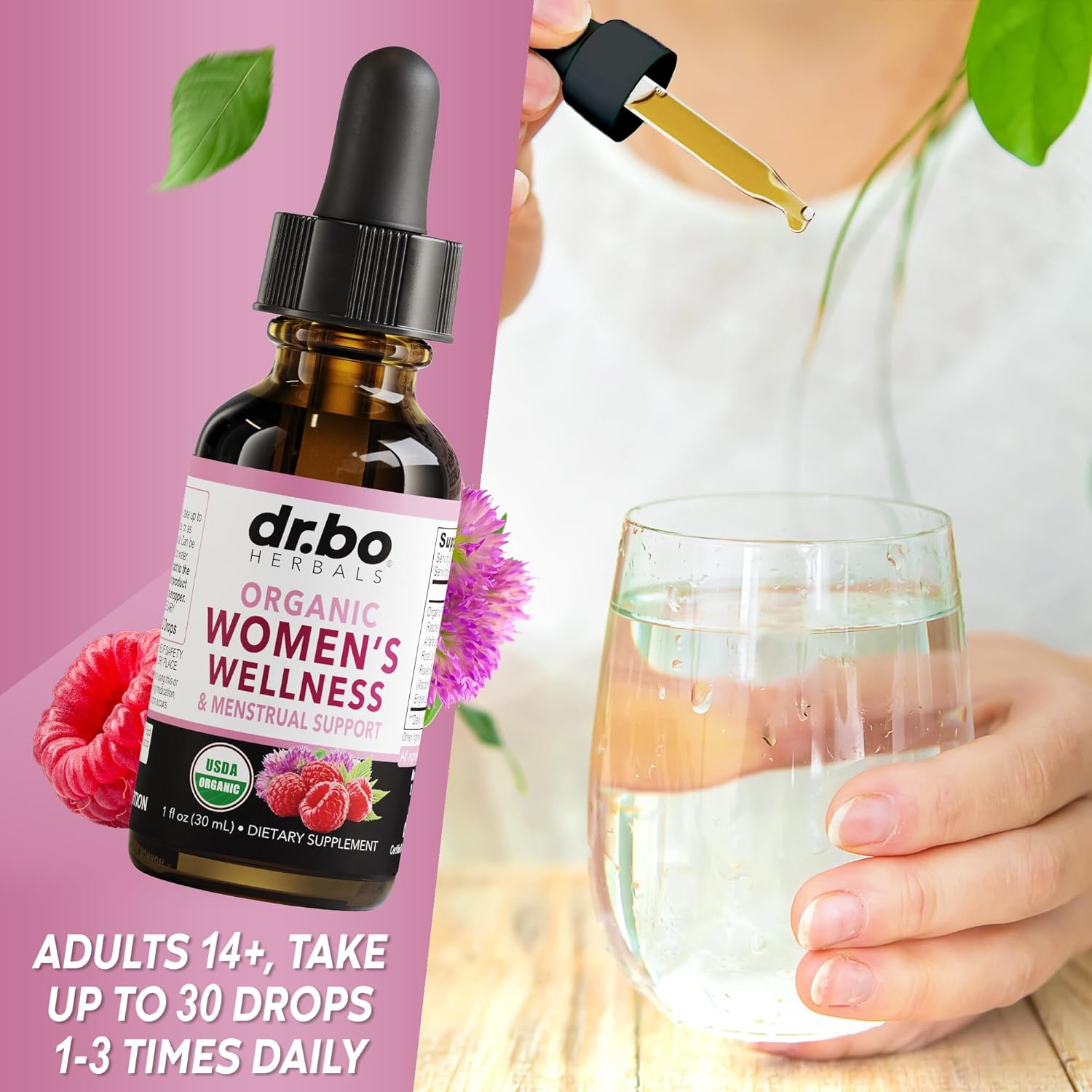 Hormone Balance for Women & PMS Relief - Women's Wellness Organic Hormonal Balance Supplements Liquid Drops & Menstrual Cramp Period Support - Raspberry Leaf, Chasteberry, Black Cohosh Supplement 1 Oz - Image 7