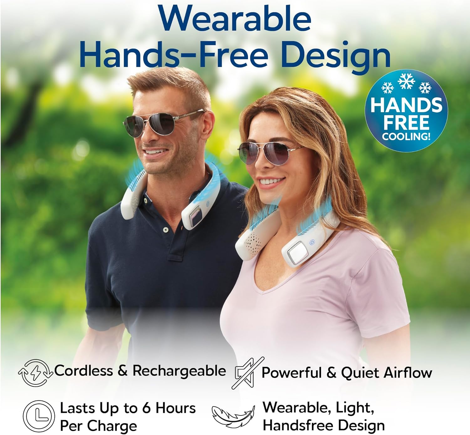 Arctic Air Freedom Personal Air Cooler - Portable 3-Speed Neck Fan, Hands-Free Wearable Design, Lightweight, Cordless And Rechargeable - Image 2