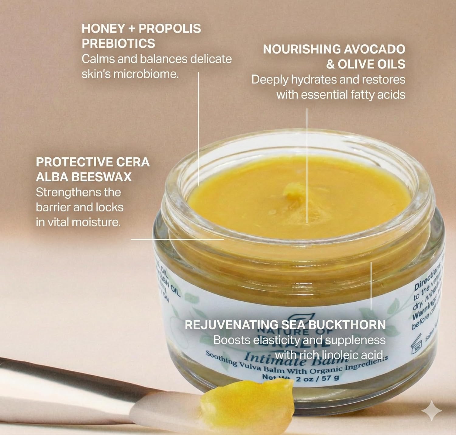 Vulva Balm - Intimate Skin Moisturizer for Dryness, Itching & Menopause Relief - Hormone Free, 100% Natural & Organic Ingredients - 2 oz - Image 6