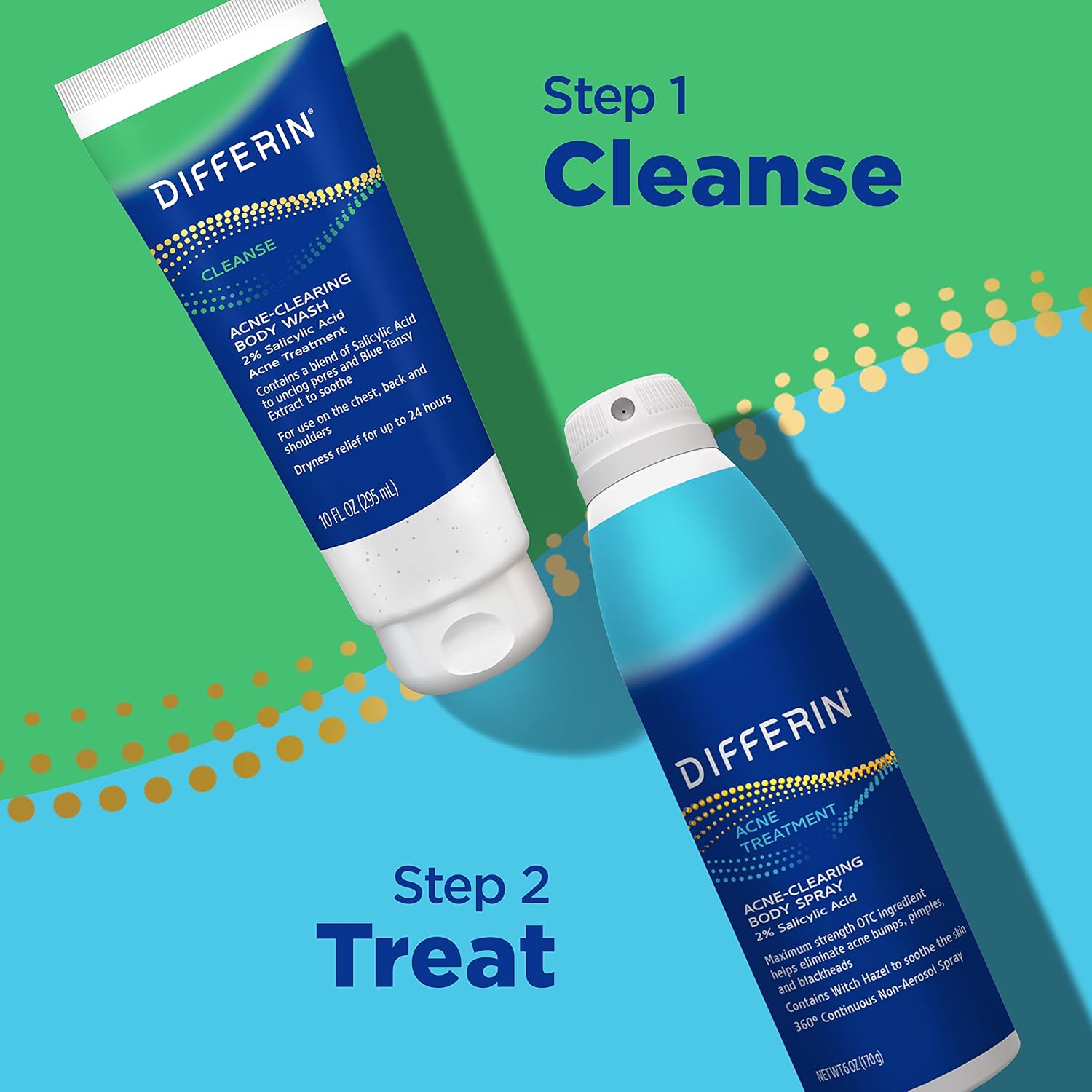 Differin Acne Body Wash by the makers of Differin Gel, Acne Treatment Cleanser with Salicylic Acid, Cream to Lather Formula for Back, Chest, Shoulders, 10 Oz. - Image 4