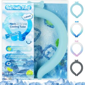 Neck Cooling Tube Wraps Ice Ring Neck Cooler Personal Ice Pack Wrap for Hot Weather Gel Reusable Wearable Gel Cooling for Summer Heat Hot Flashes Freezer Below 64.4℉