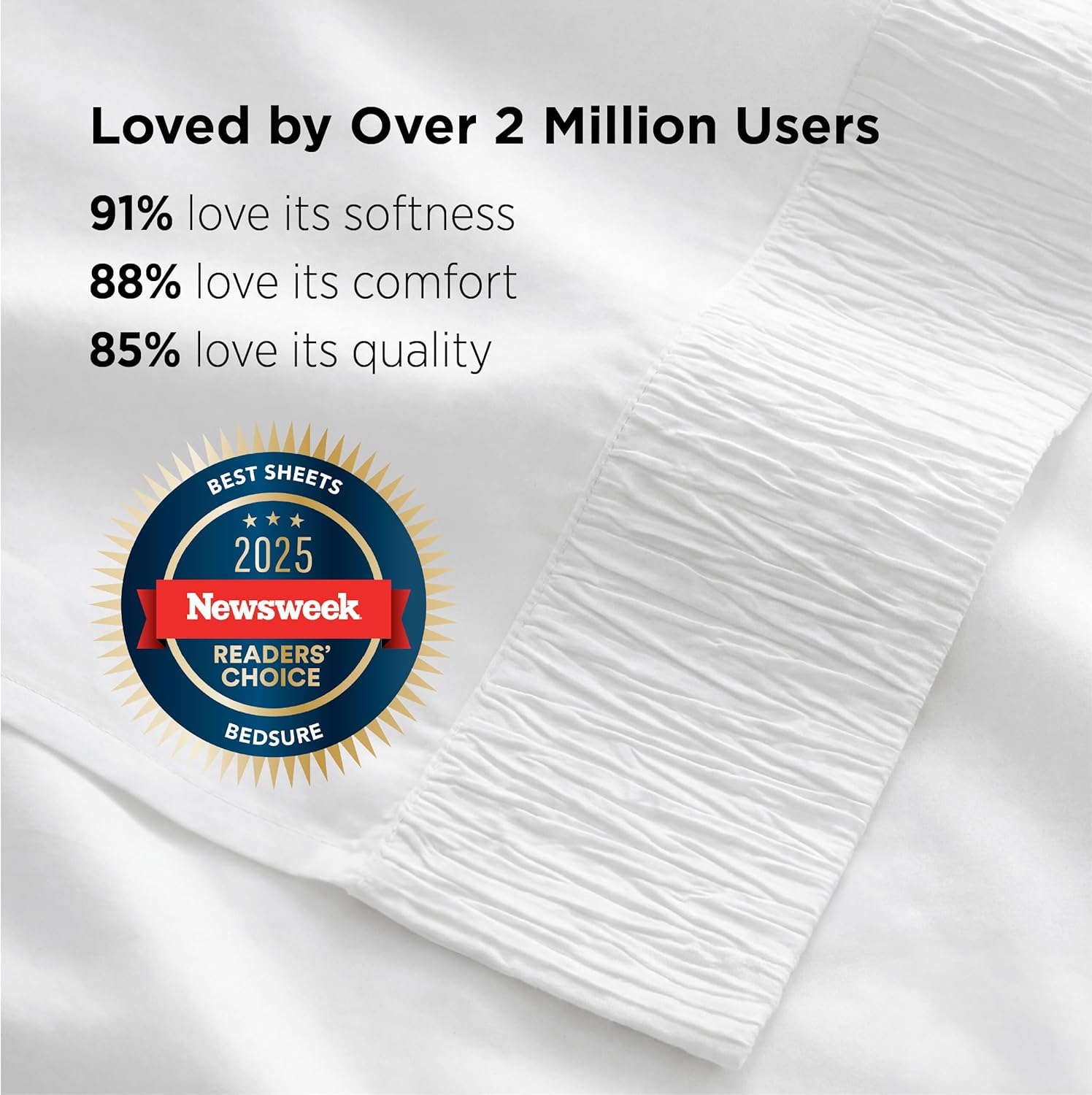 Bedsure Queen Sheet Set - 4 Pieces Soft Queen Size Sheets - Breathable & Cooling - Hotel Luxury - Easy Care Polyester Microfiber Bedding for Kids, Women, Men, Bright White - Image 6