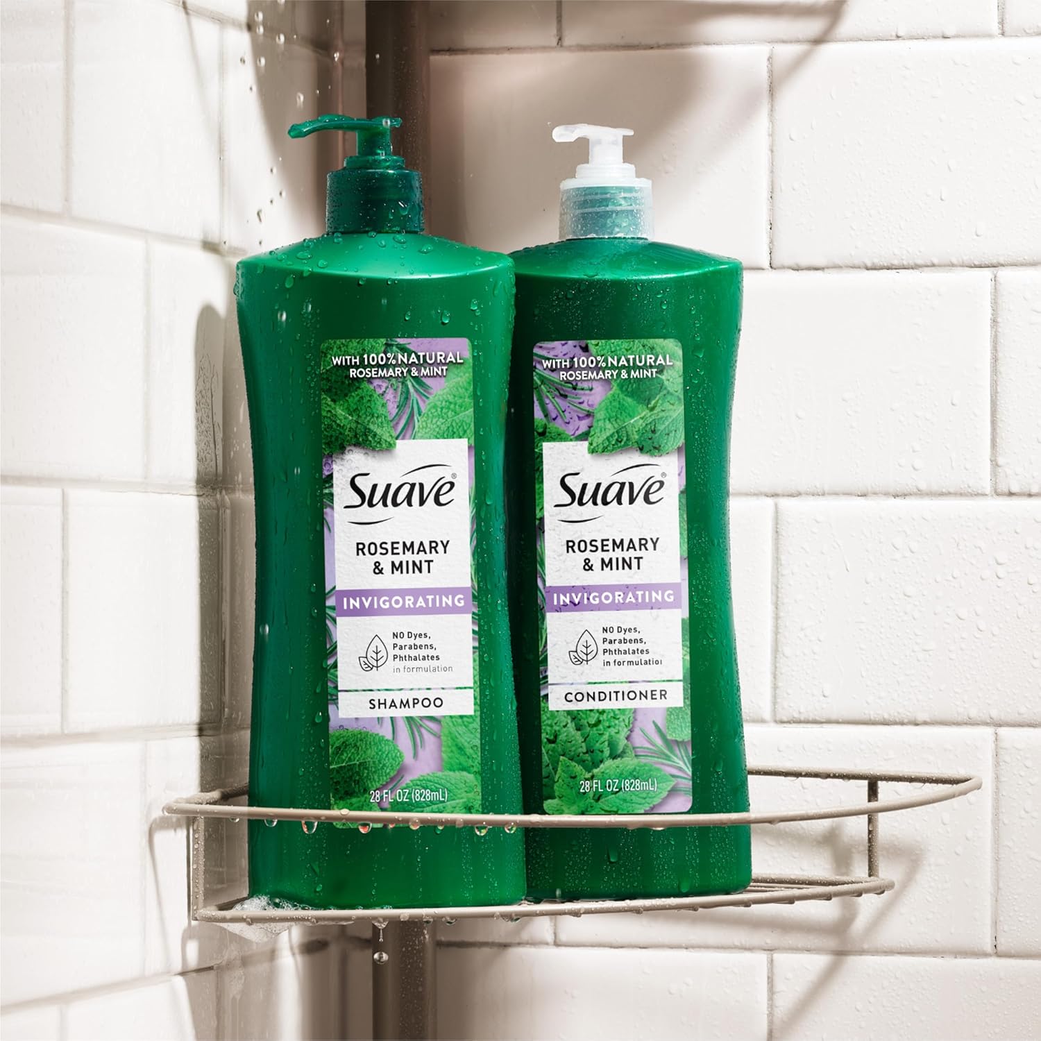 Suave Invigorating Shampoo with Rosemary & Mint, Refreshing & Replenishing Care for Healthy-Looking Hair, No Parabens, Phthalates, or Dyes, 28 FL OZ Bottle - Image 8
