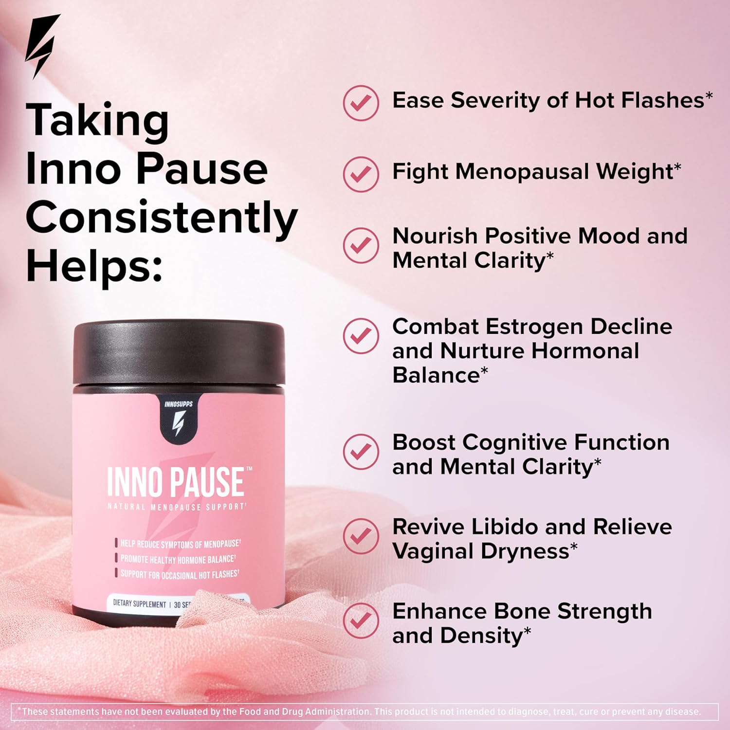 Inno Pause - Menopause Supplements for Women with Black Cohosh, Dong Quai Root Extract & Ashwagandha - Menopause Support for Hot Flash Relief, Night Sweats Relief, Sleep & Mood Support (60 Capsules) - Image 3