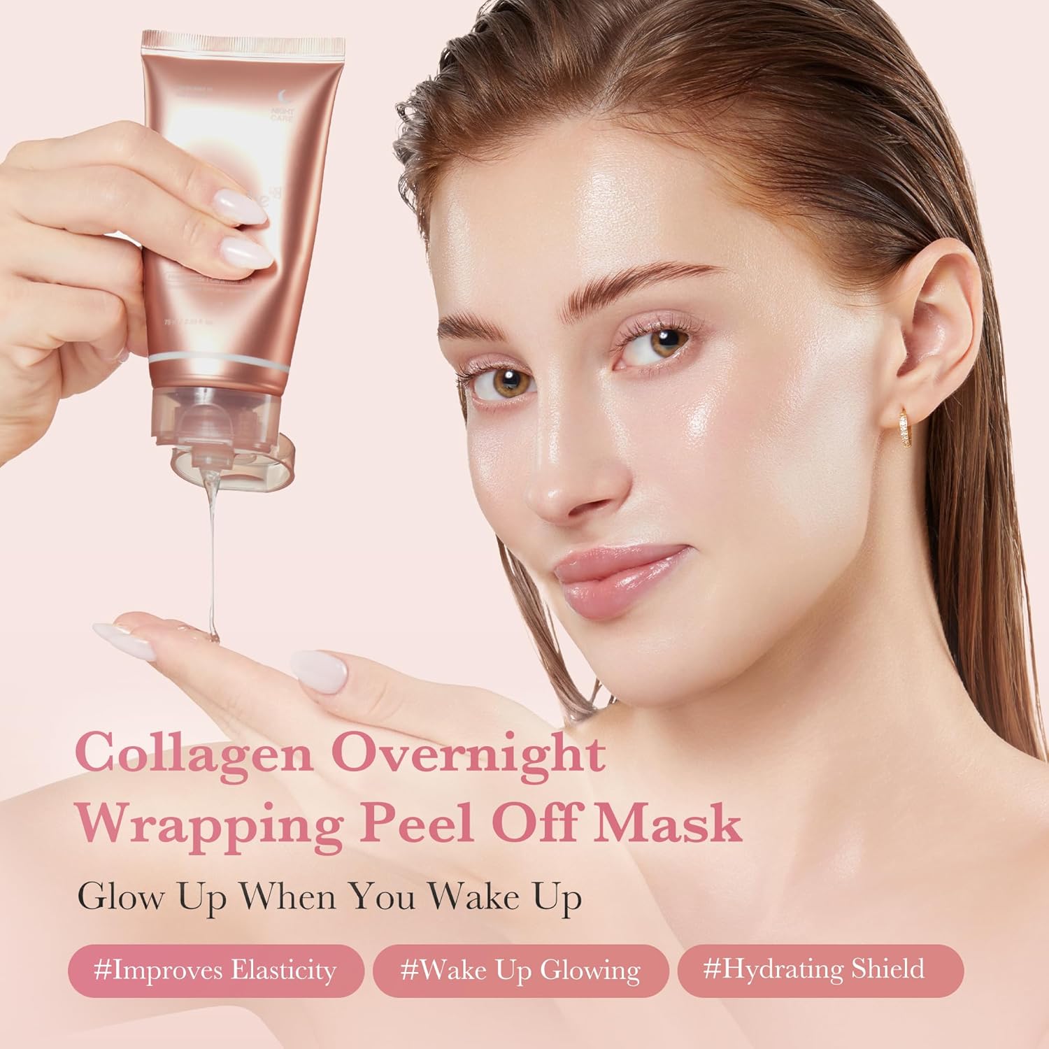 medicube Korean Collagen for Beginner: Collagen Overnight Wrapping Peel Off Facial Mask Pack and Jelly Cream (1.69 Fl Oz (50ml) - Image 2