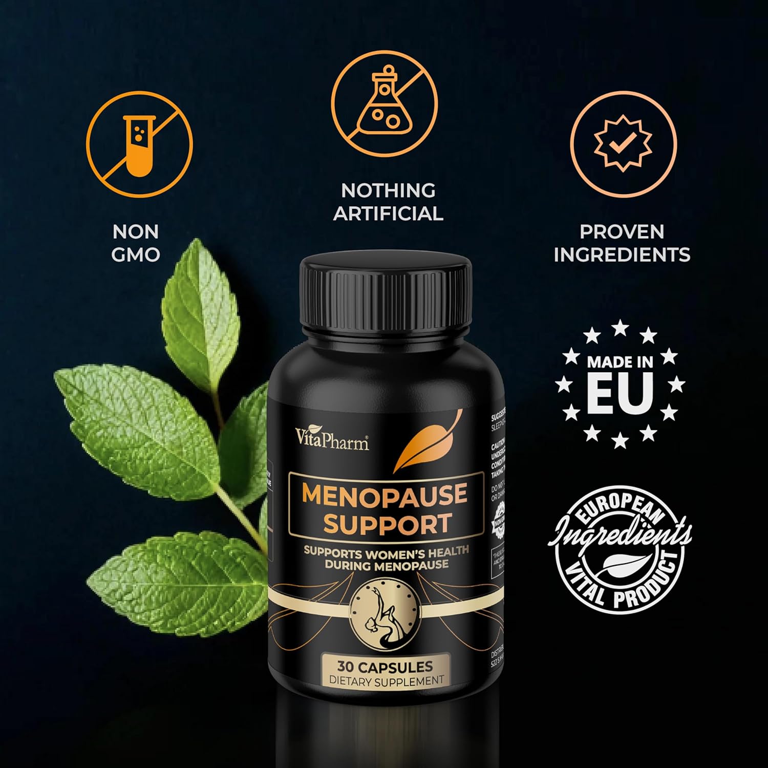Menopause Supplements for Women – Non-Hormonal Hot Flash & Night Sweat Support | Mood Swings, Irritability, Healthy Weight & Fatigue – Beta-Alanine Formula – 30 Capsules - Image 3