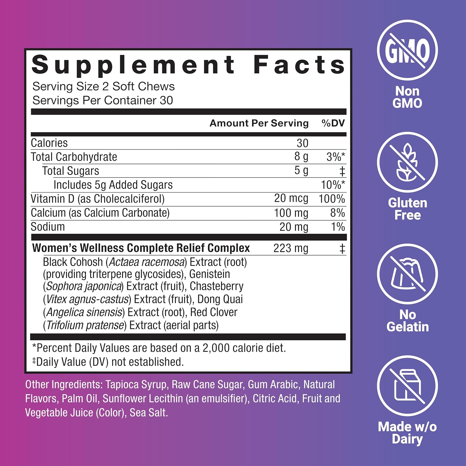 Force Factor Menopause Relief Soft Chews – Hormone Balance & Hot Flash Support with Black Cohosh (Mixed Berry, 60 Chews) - Image 7