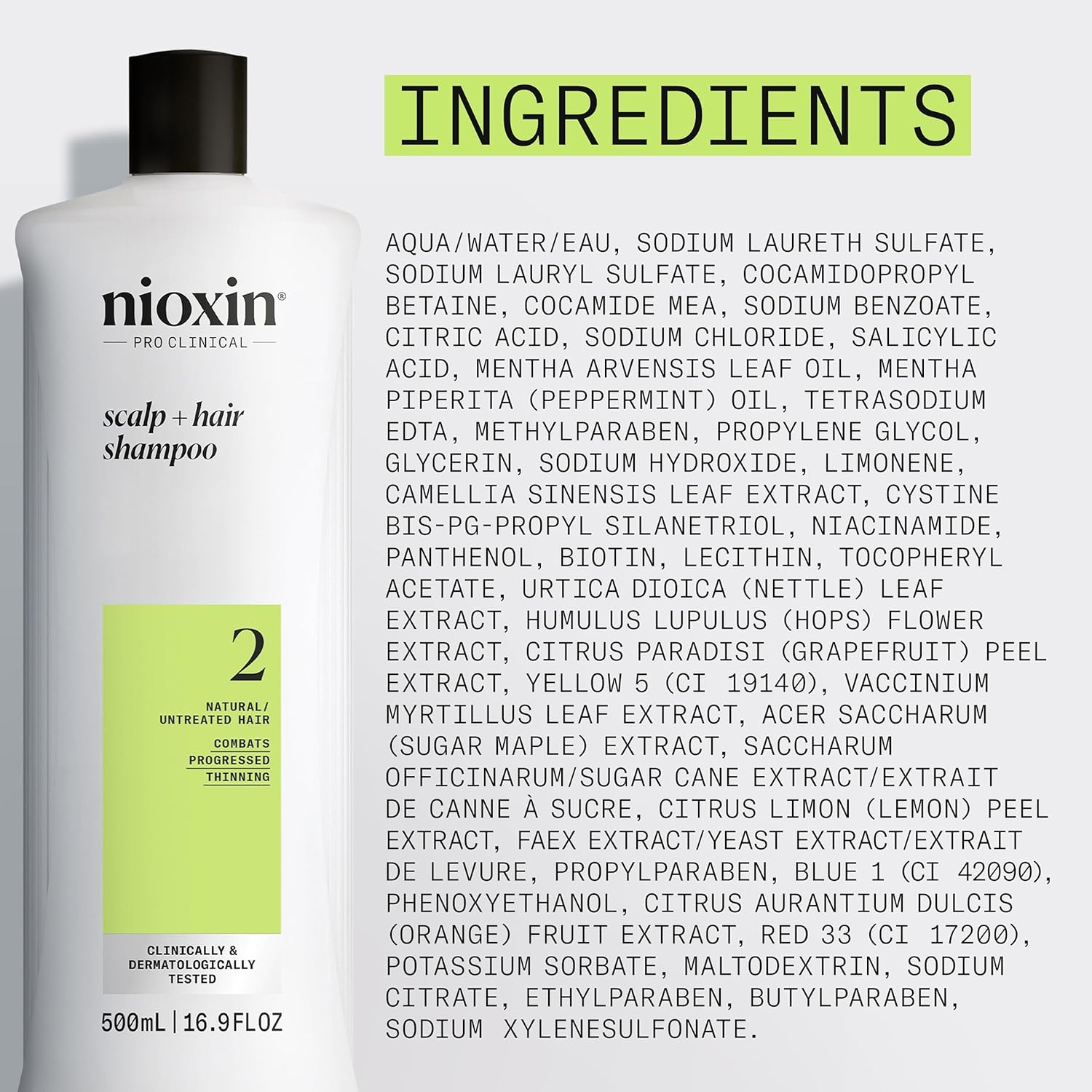 Nioxin System 2 Scalp + Hair Thickening Shampoo for Natural Hair with Progressed Thinning | Cleanse & Boost Hair Density with Niacinamide & Biotin - Image 8