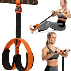 KUTIZE Multifunction Pedal Resistance Band with Handle, Upgraded Exercise Equipment with Soft Foot Pedal for Sit Up & Full-Body Home Gym Workouts, Core/ABS Training, Pilates, Yoga & Physical Therapy