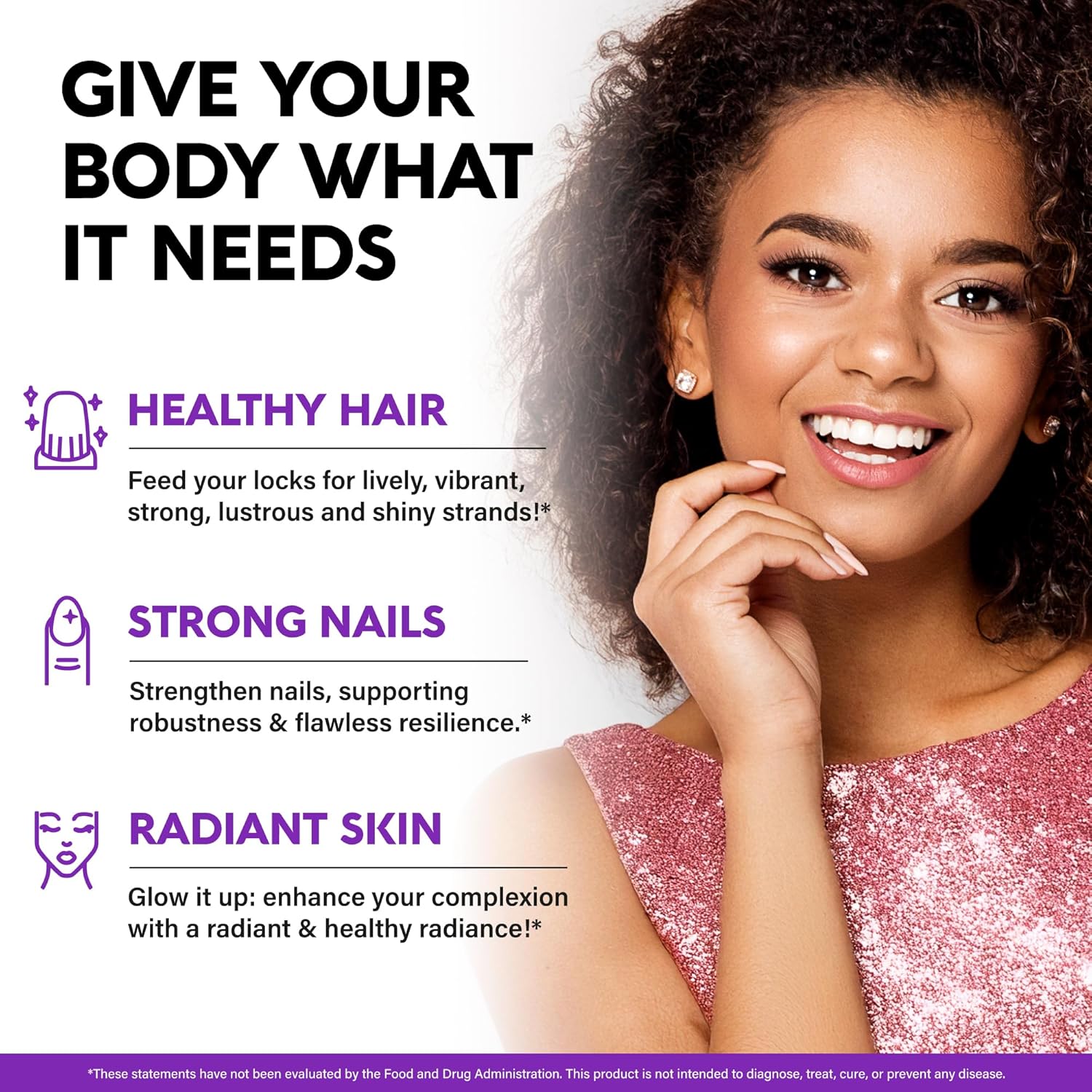 Biotin Gummies with Collagen - Hair Growth Support, Skin, & Nail Strength - for Women & Men - Biotin 10000mcg | Keratin | Hyaluronic Acid | B-Complex | Nettle - Sugar-Free, Mixed Berry - 60 Gummies - Image 3