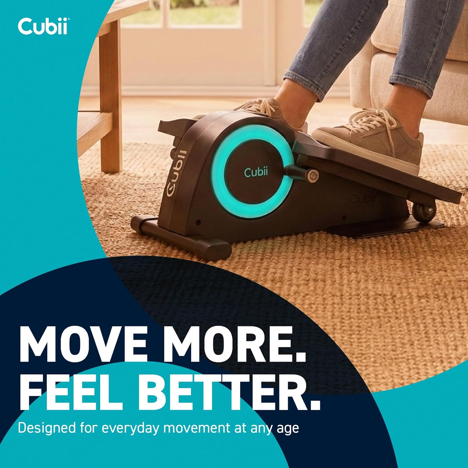 Cubii JR1, Under Desk Elliptical, Under Desk Bike Pedal Exerciser, Seated Elliptical, Work from Home Fitness, Mini Elliptical Machines for Home Use, Cubii Exerciser for Seniors, Desk Exercise - Image 8