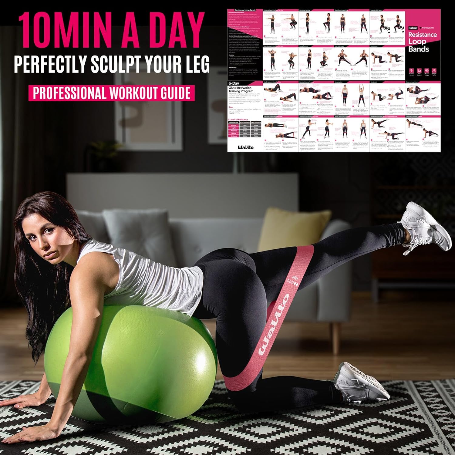 Fabric Resistance Bands for Working Out - Booty Bands for Legs -Glutes Training for Women and Men - Exercise Bands for Squats, Yoga, Physical Therapy -Home Gym Fitness - Image 6