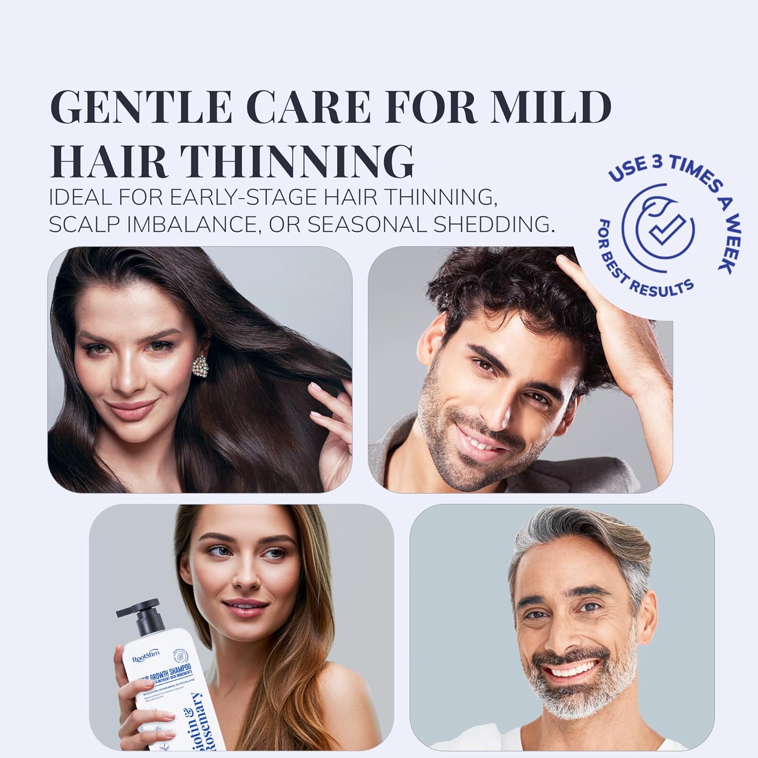 Biotin & Rosemary Shampoo for Hair Growth: Hair Loss Shampoo for Thinning Hair Infused with Natural Nutrient Rich Ingredients for Hair thickening Sulfate Free 10 fl oz - Image 4