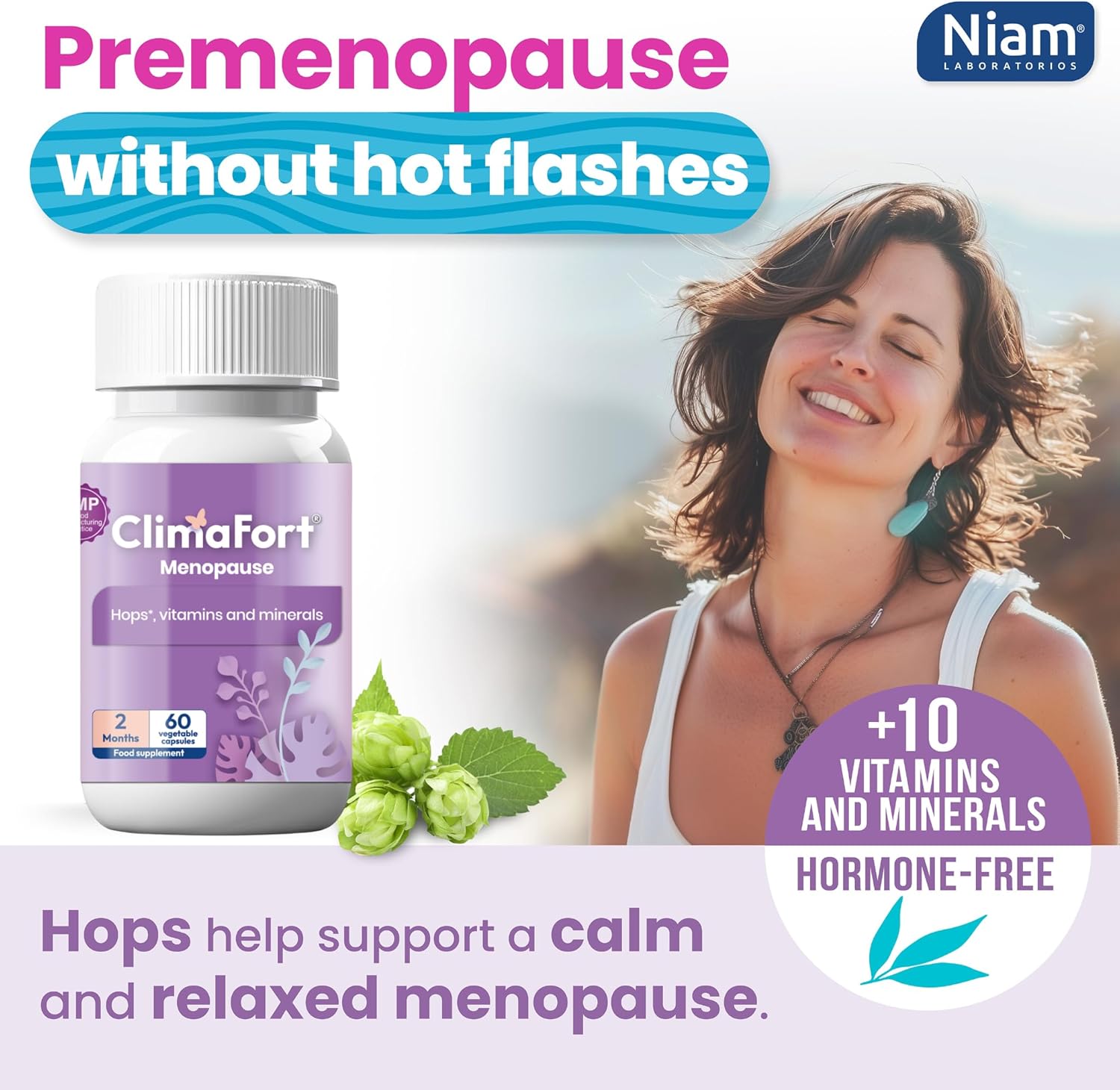 Climafort 60 Day Supply | Menopause Relief Pills | Natural Relief for Hot Flashes, Night Sweats, Mood Swings & Hormone Balance | Hops, Vitamins, and Minerals | 1 Capsule Daily - Image 3