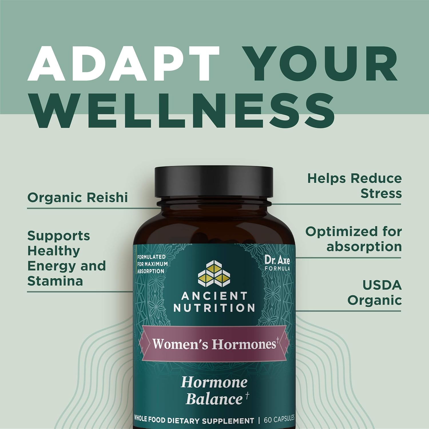 Ancient Nutrition Women's Hormones, Helps Reduce Stress, Supports Energy, Hormone Balance, Gluten Free, Paleo and Keto Friendly, 60 Capsules - Image 3
