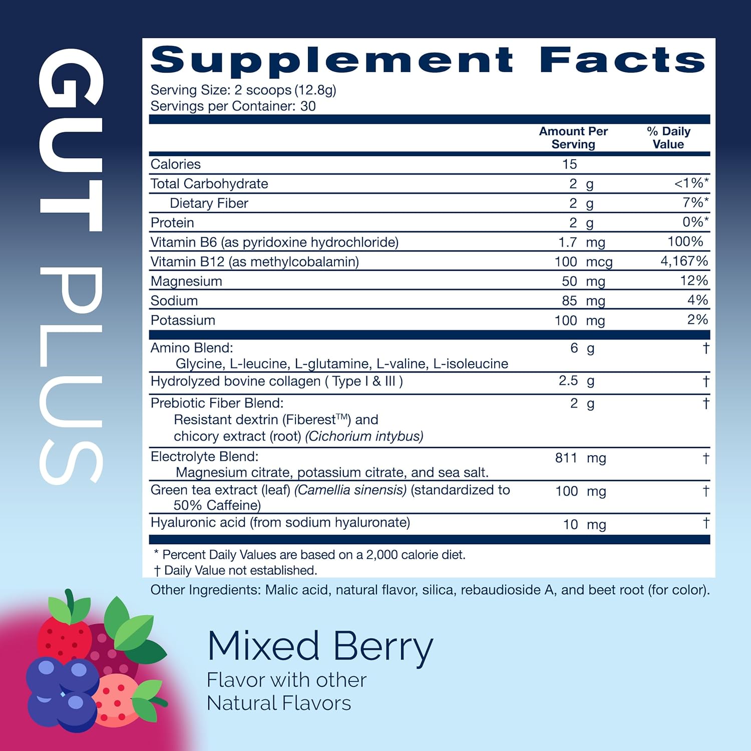Replenza Daily Replenisher Nutritional Support Powder – Muscle Recovery, Digestive Health & Skin Elasticity Mix of Amino Acids, Prebiotics and Collagen Peptides – Mixed Berry Flavored, 30 Scoops - Image 3