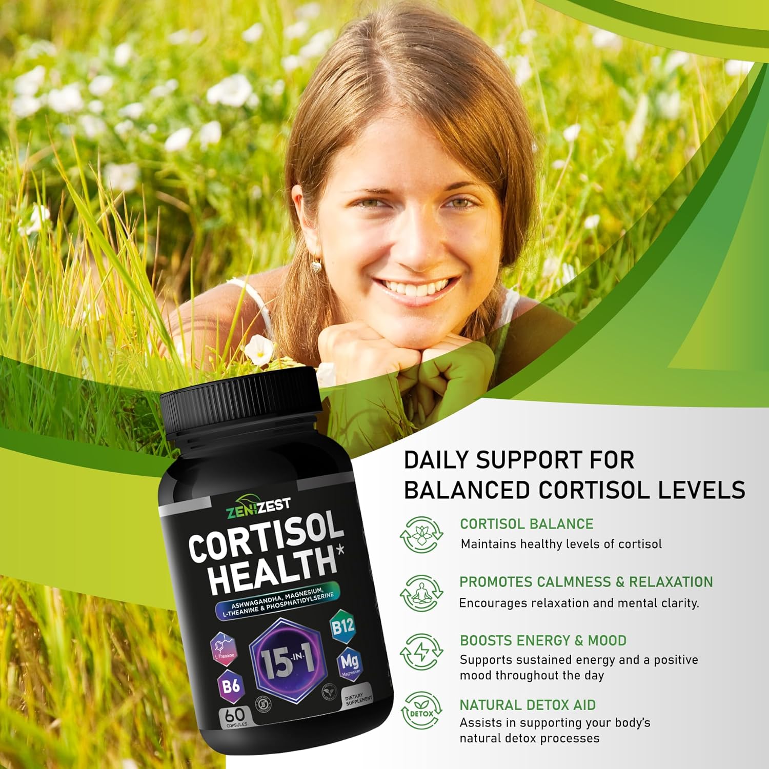 Cortisol Detox Supplement for Women Men (2-Pack) - Image 2
