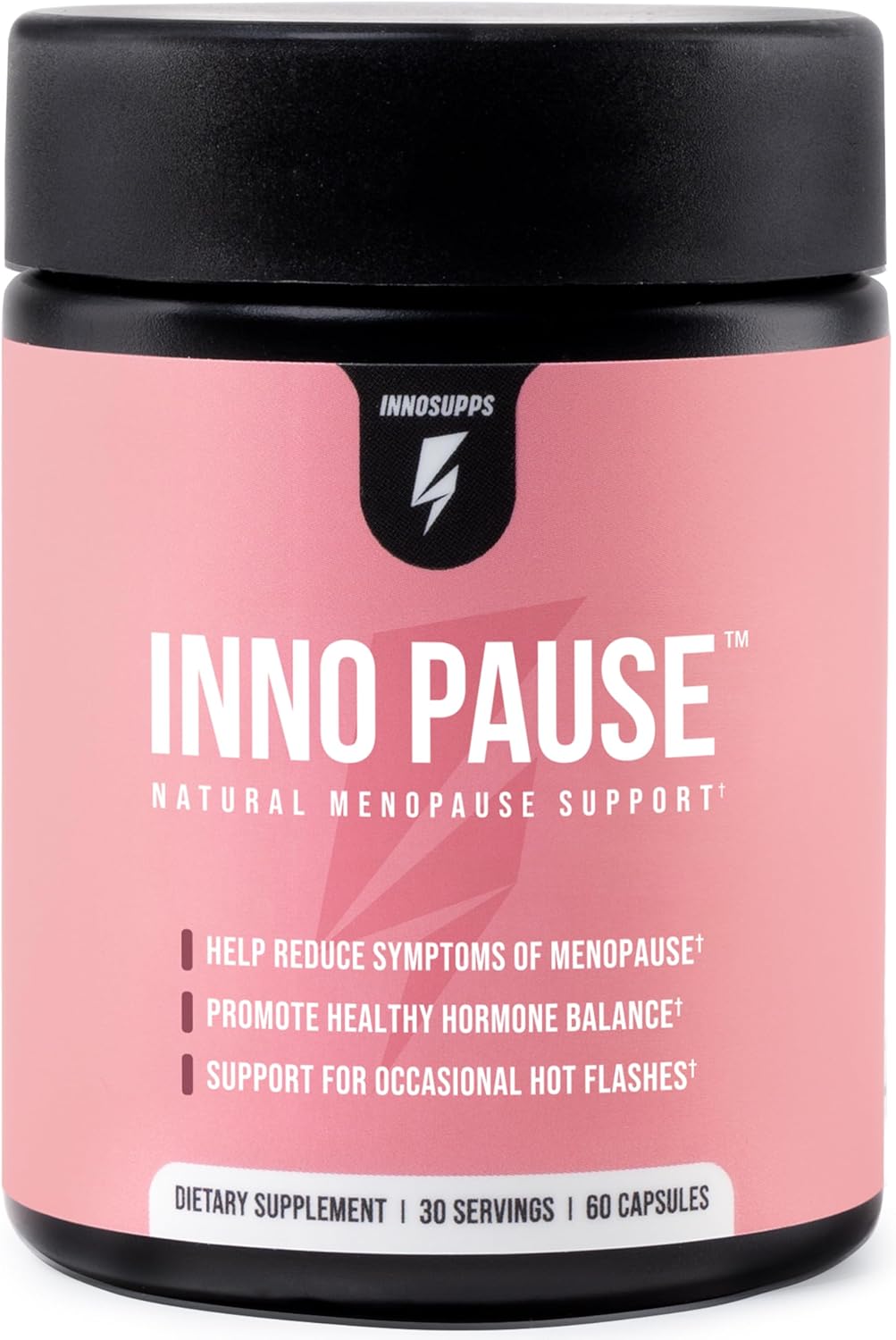 Inno Pause - Menopause Supplements for Women with Black Cohosh, Dong Quai Root Extract & Ashwagandha - Menopause Support for Hot Flash Relief, Night Sweats Relief, Sleep & Mood Support (60 Capsules)