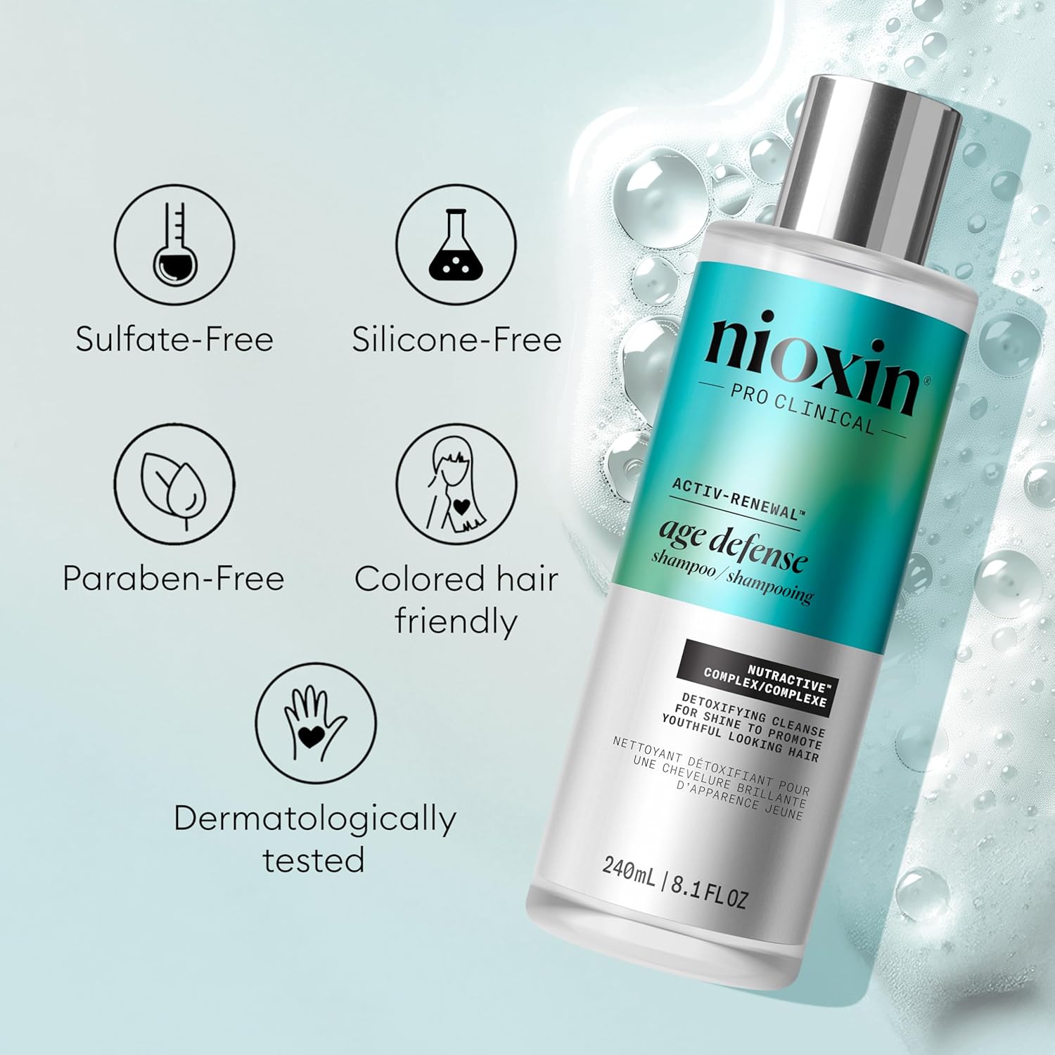 Nioxin Age Defense Shampoo for Aging Hair | Detox Scalp Cleanser with Niacinamide | Deeply Cleanses & Purifies Scalp & Hair | Paraben, Sulfate & Silicone-Free | Daily Use - Image 8